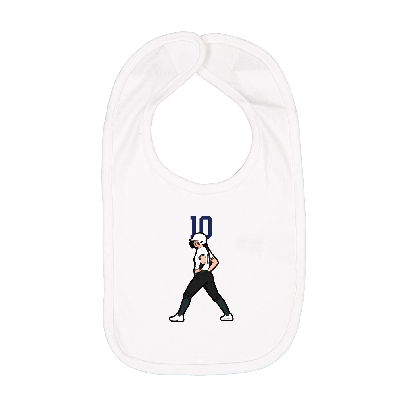 Infant Bib — Number Top in White