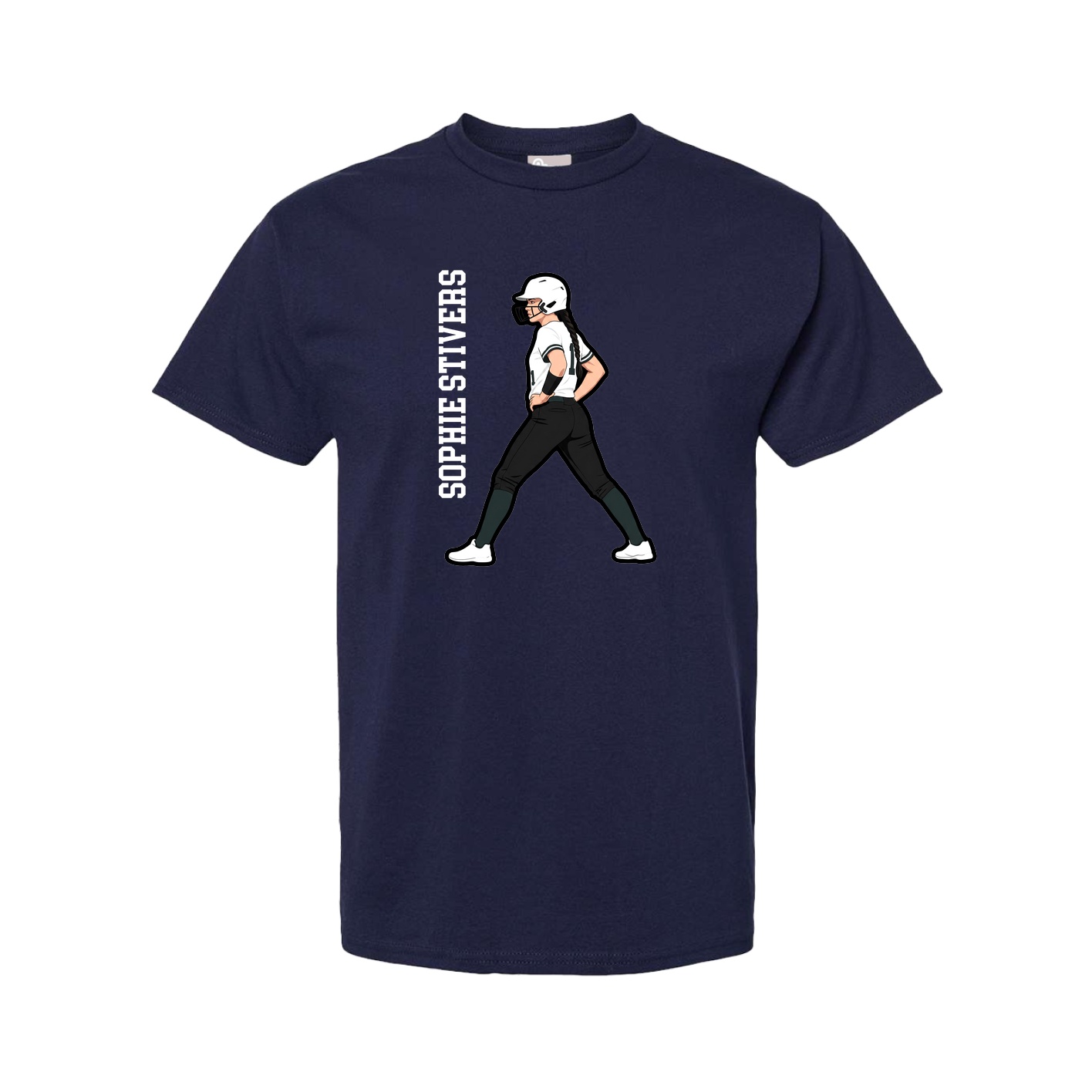 Youth Tee — Name Vertical in Navy
