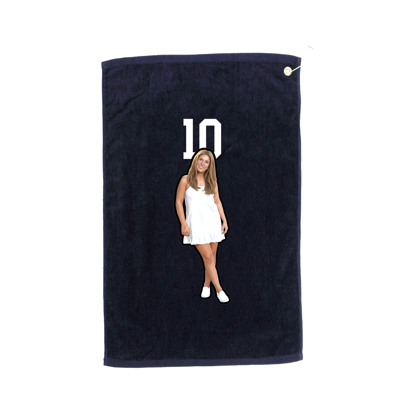 Golf Towel — Number Top in Navy
