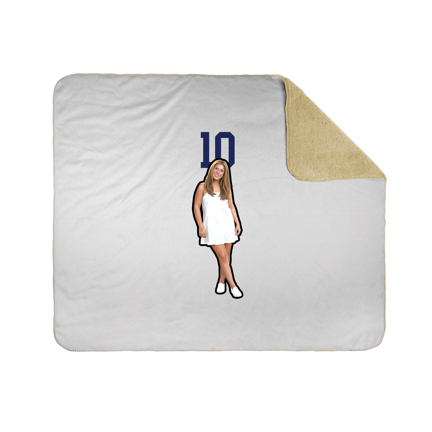 Throw Blanket — Number Top in White