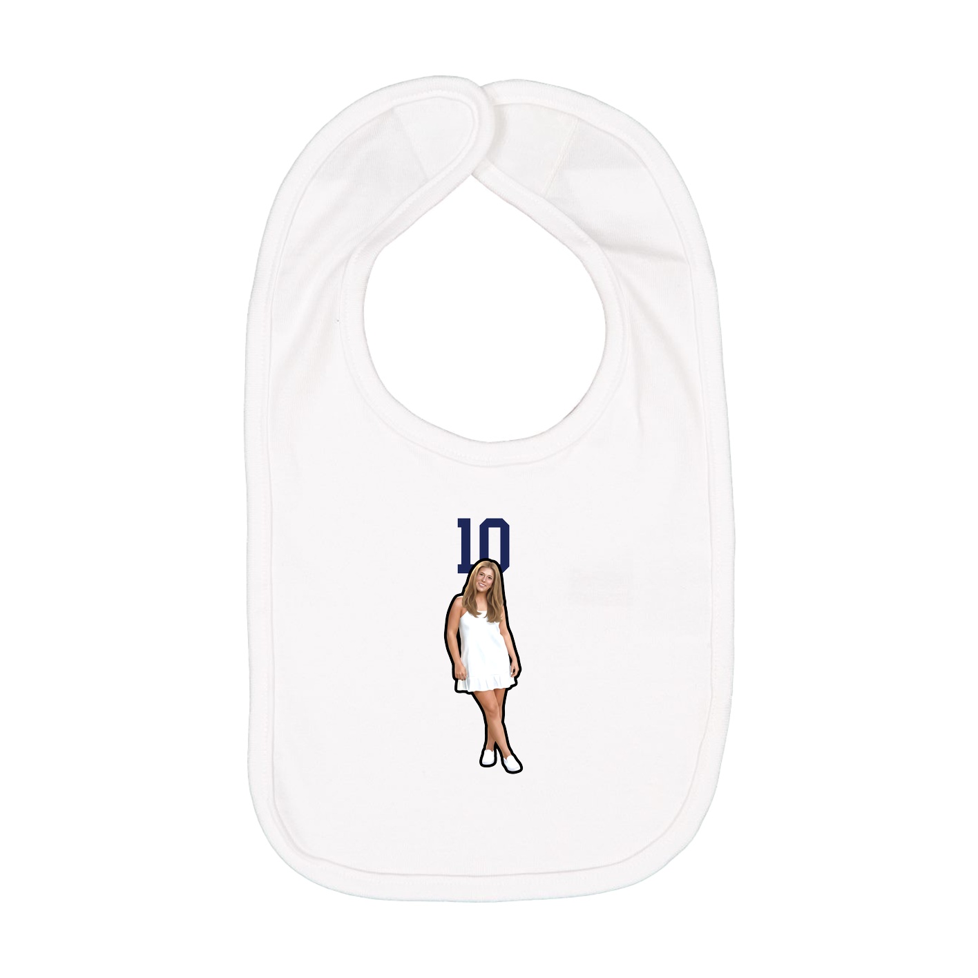 Infant Bib — Number Top in White