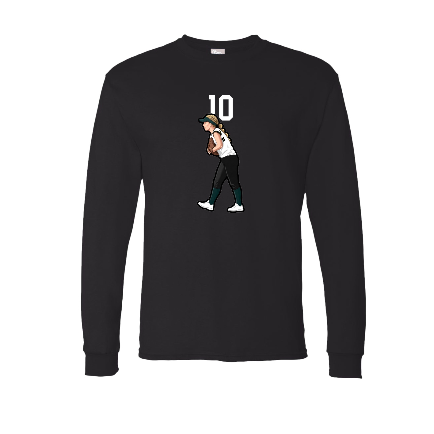 Long Sleeve Tee — Number Top in Black