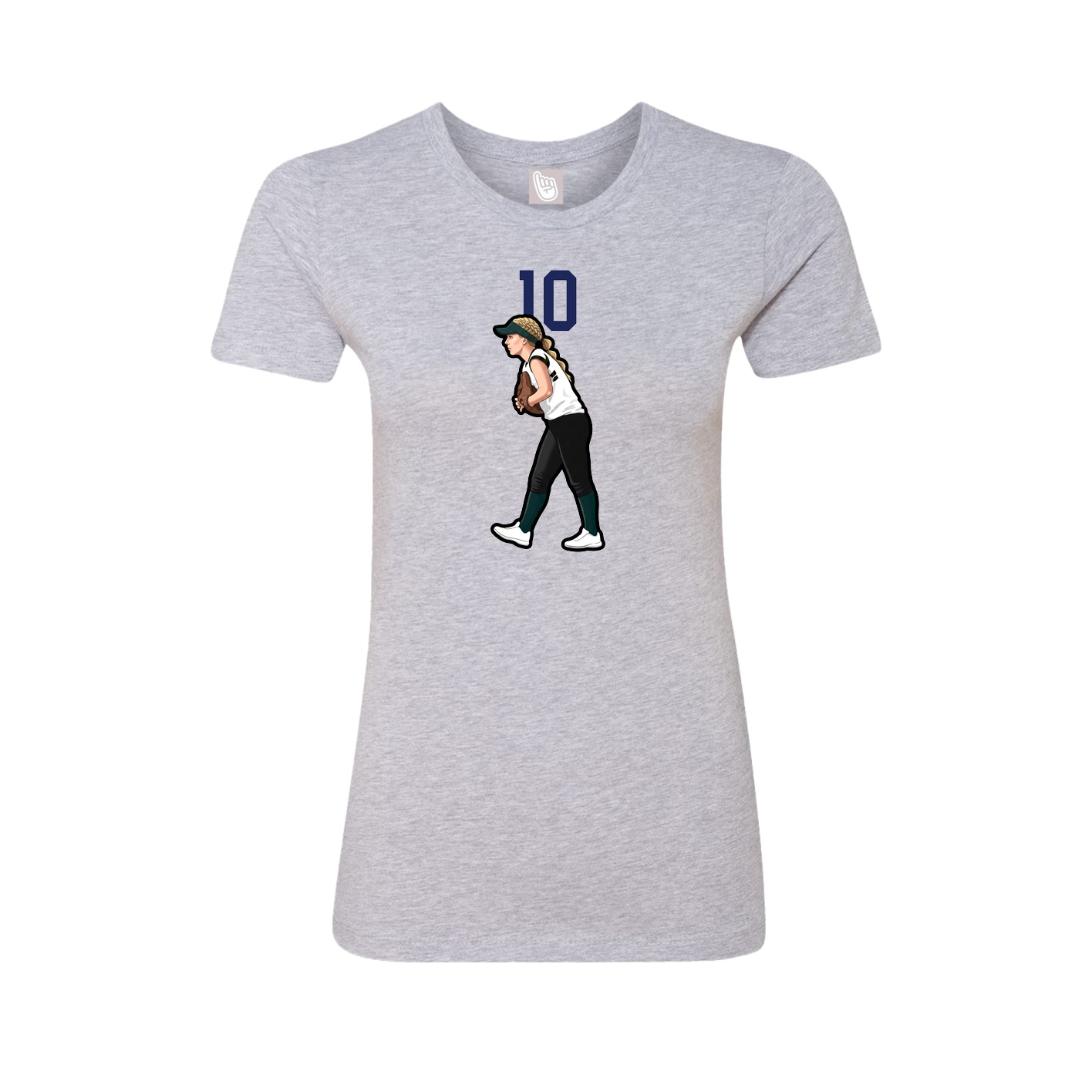 Fitted Women's Tee — Number Top in Grey