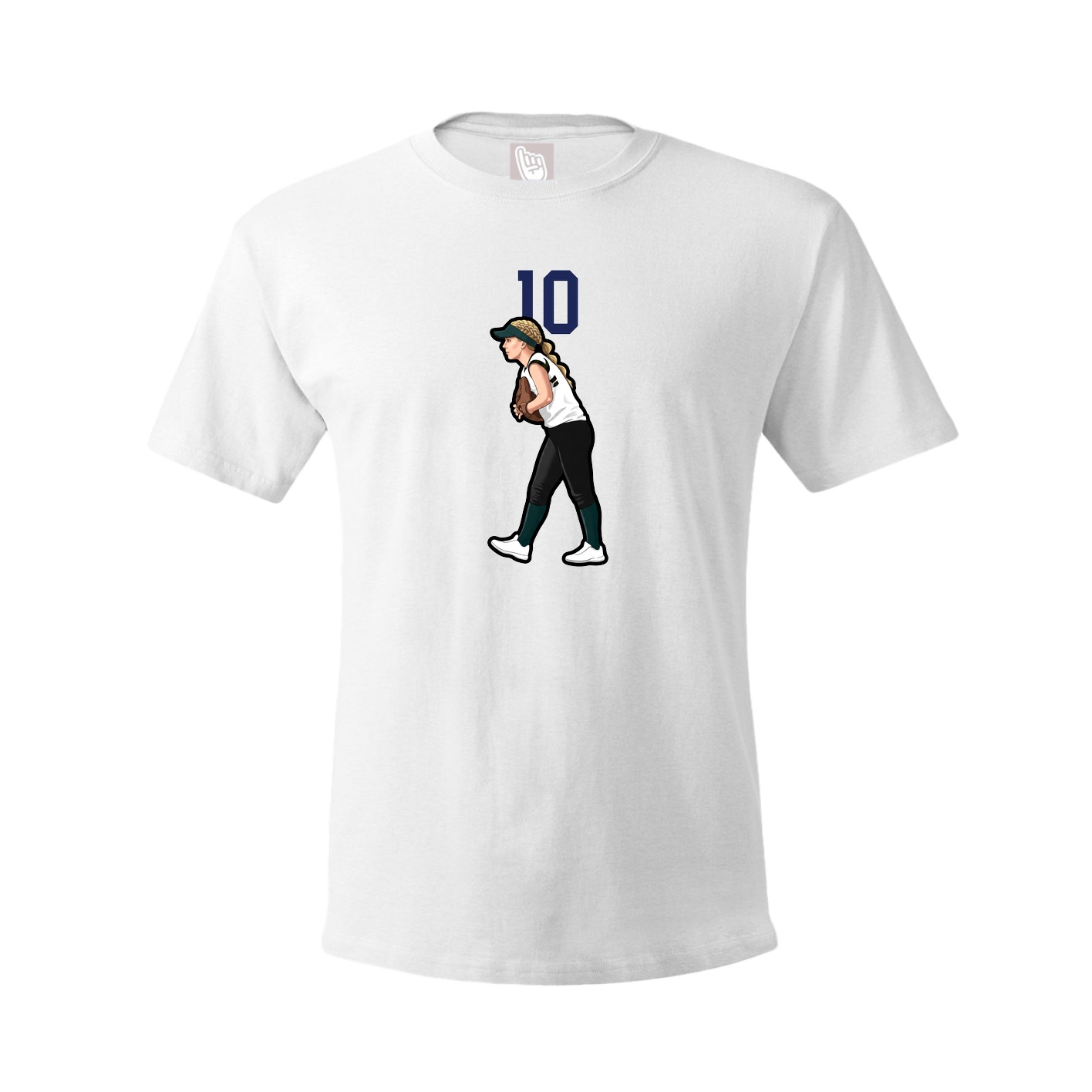 Youth Tee — Number Top in White