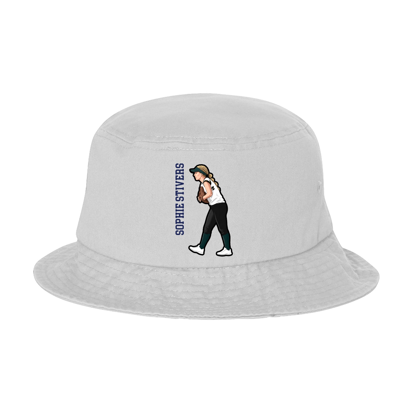 Bucket Cap — Name Vertical in White