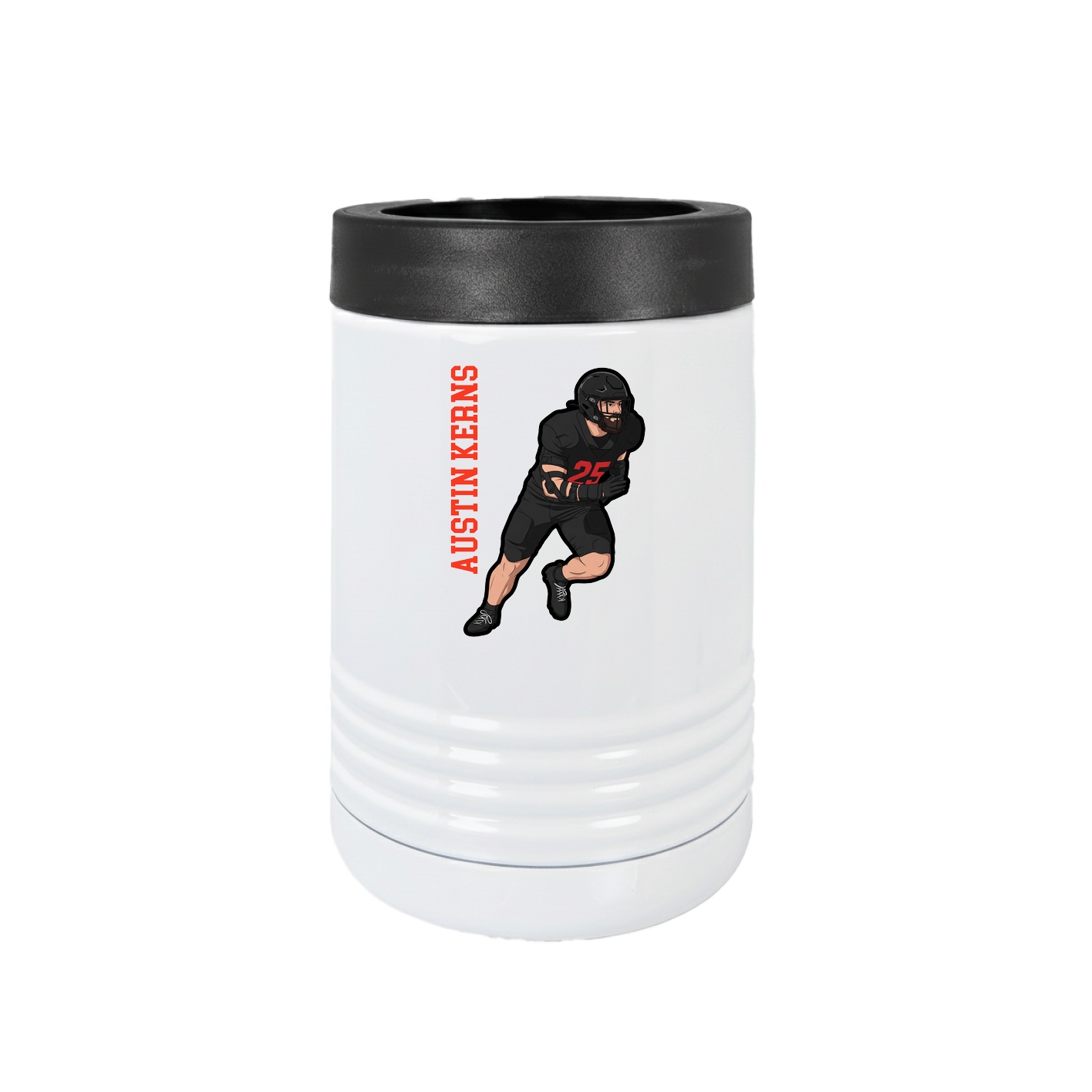 Beverage Holder — Name Vertical in White