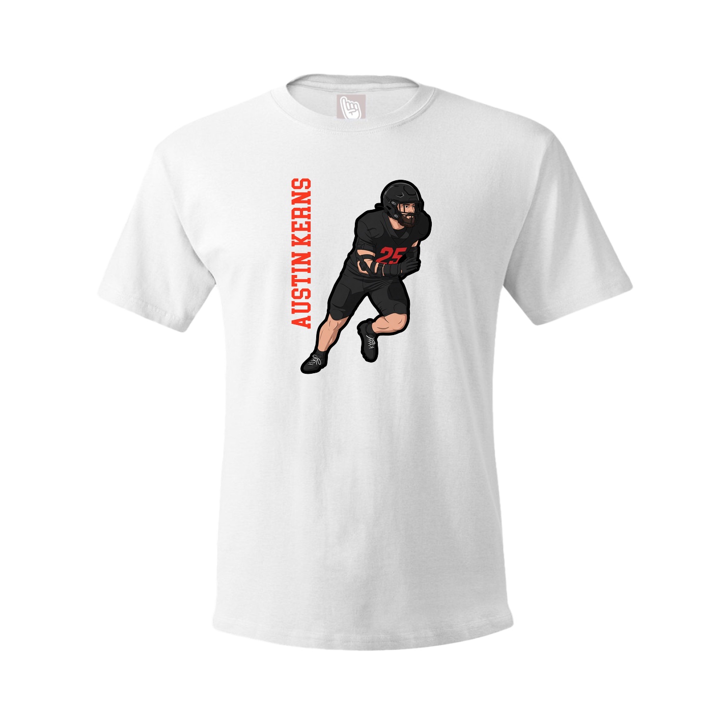 Tee — Name Vertical in White