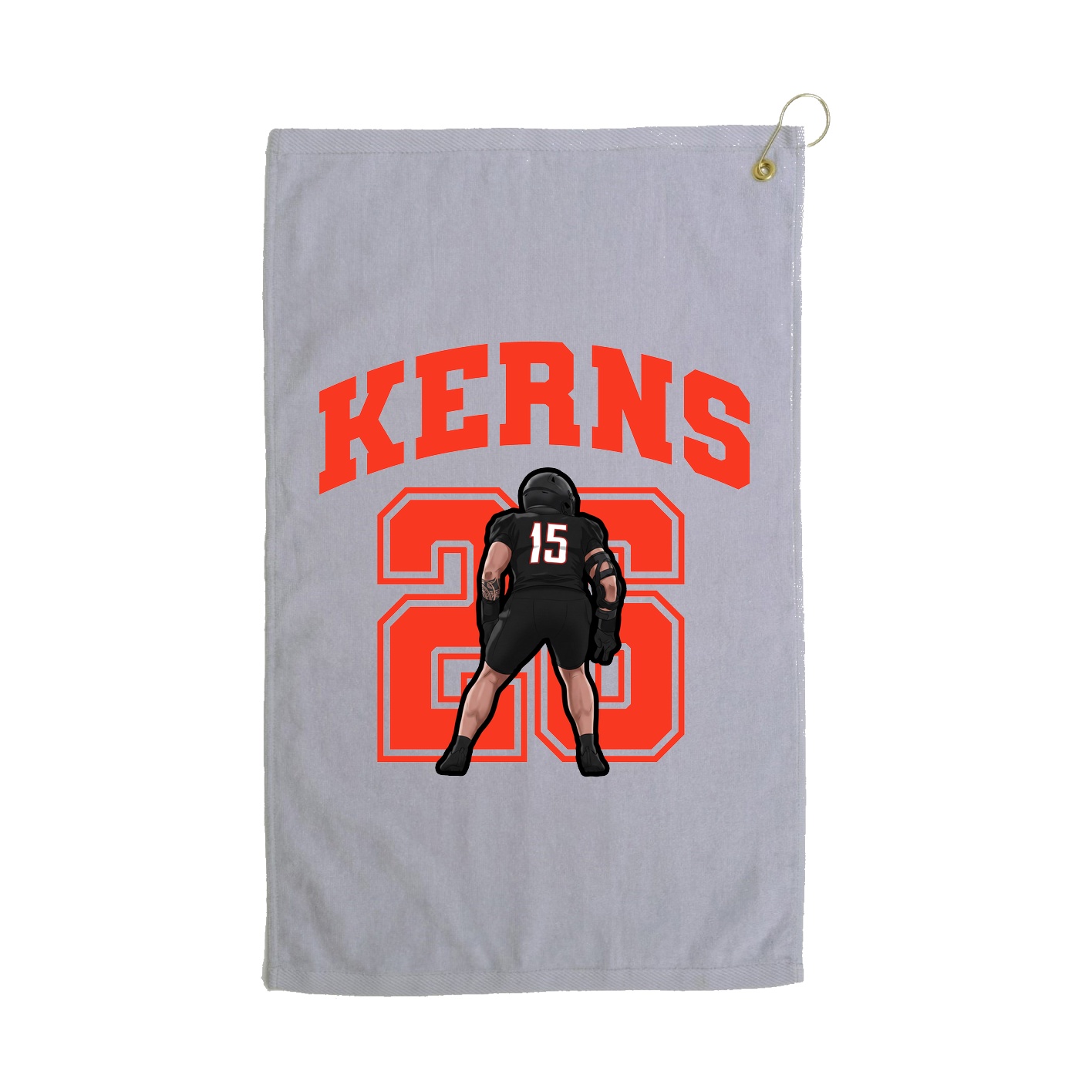 Golf Towel — Number in Grey