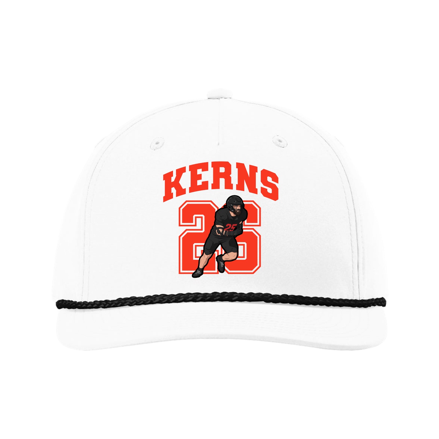 Five-Panel Classic Rope Cap — Number in White