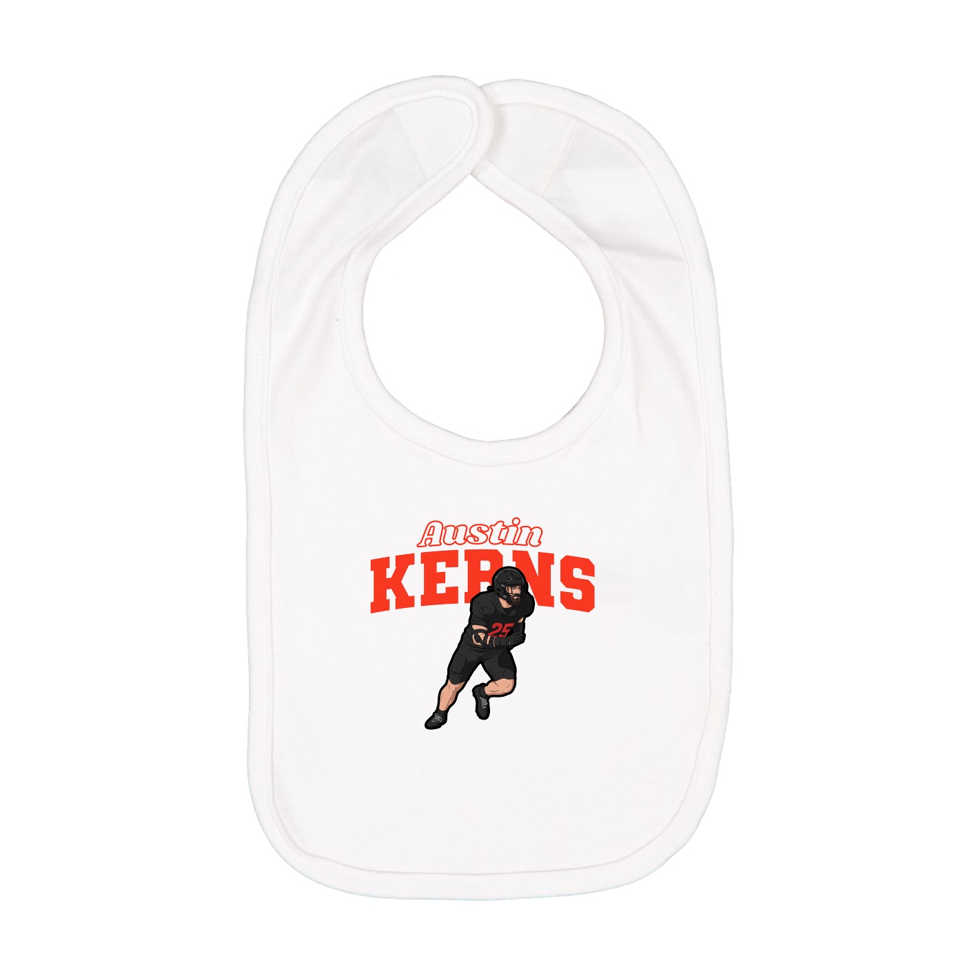 Infant Bib — Name Arch in White