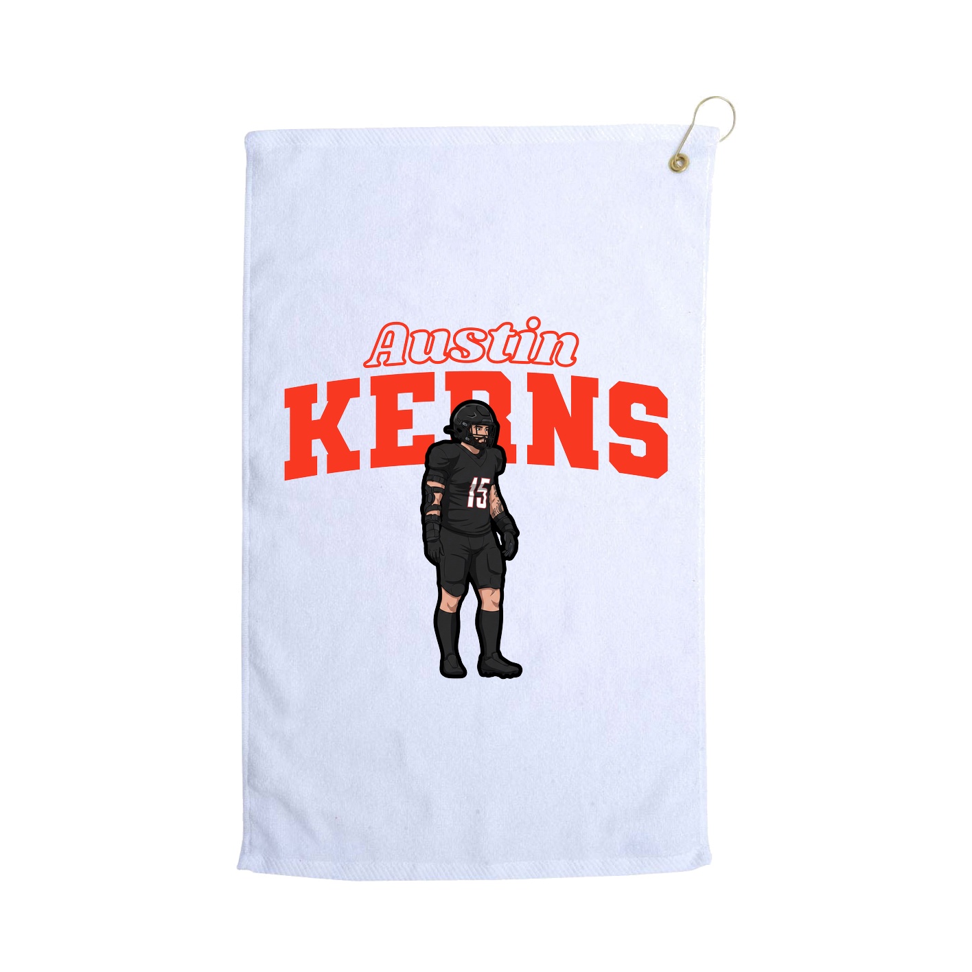 Golf Towel — Name Arch in White