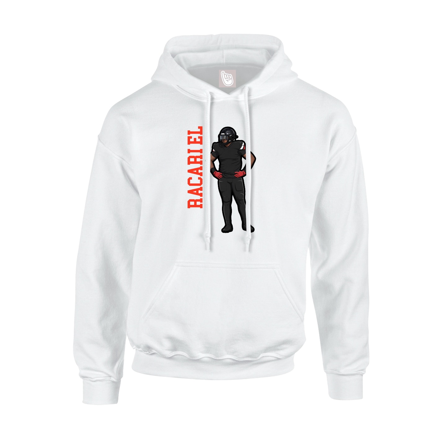 Hoodie — Name Vertical in White