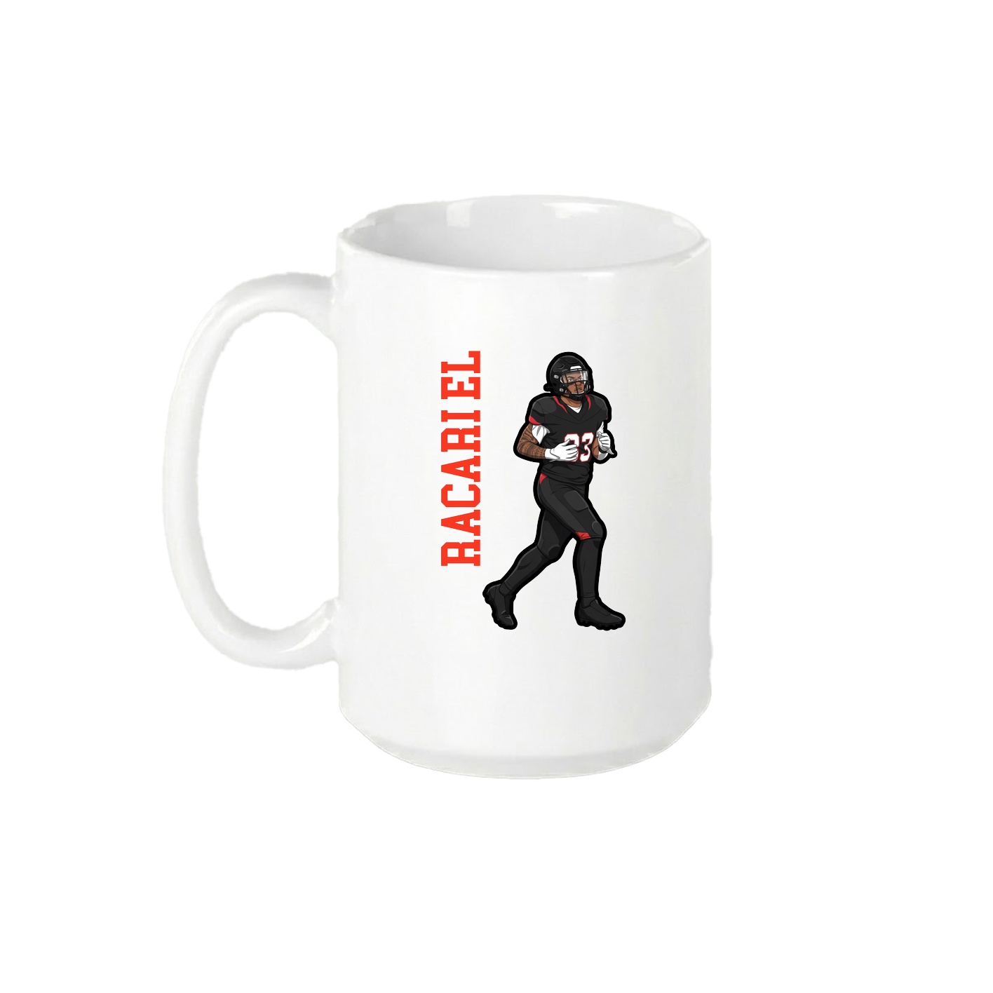 15oz Coffee Mug — Name Vertical in White