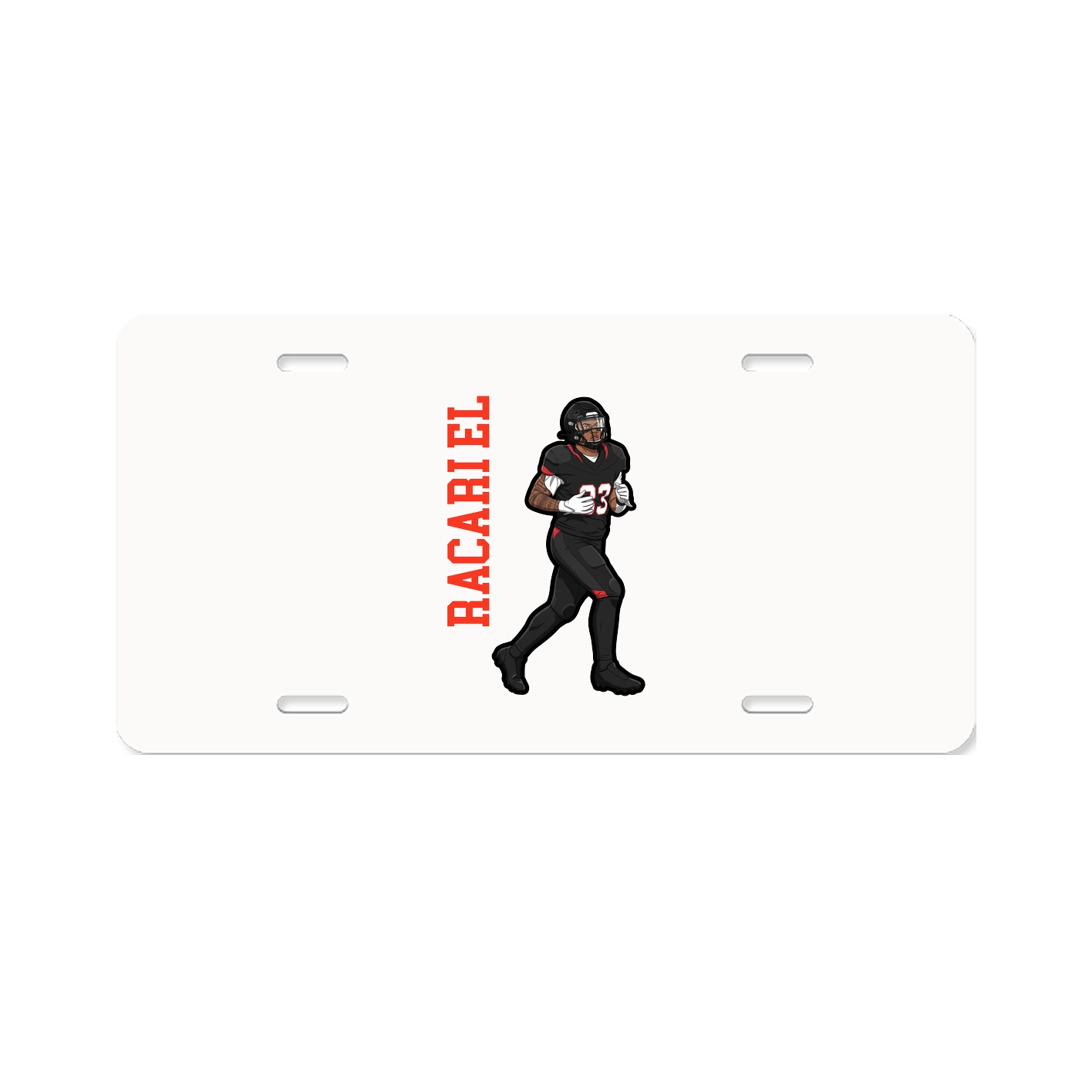 License Plate — Name Vertical in Classic