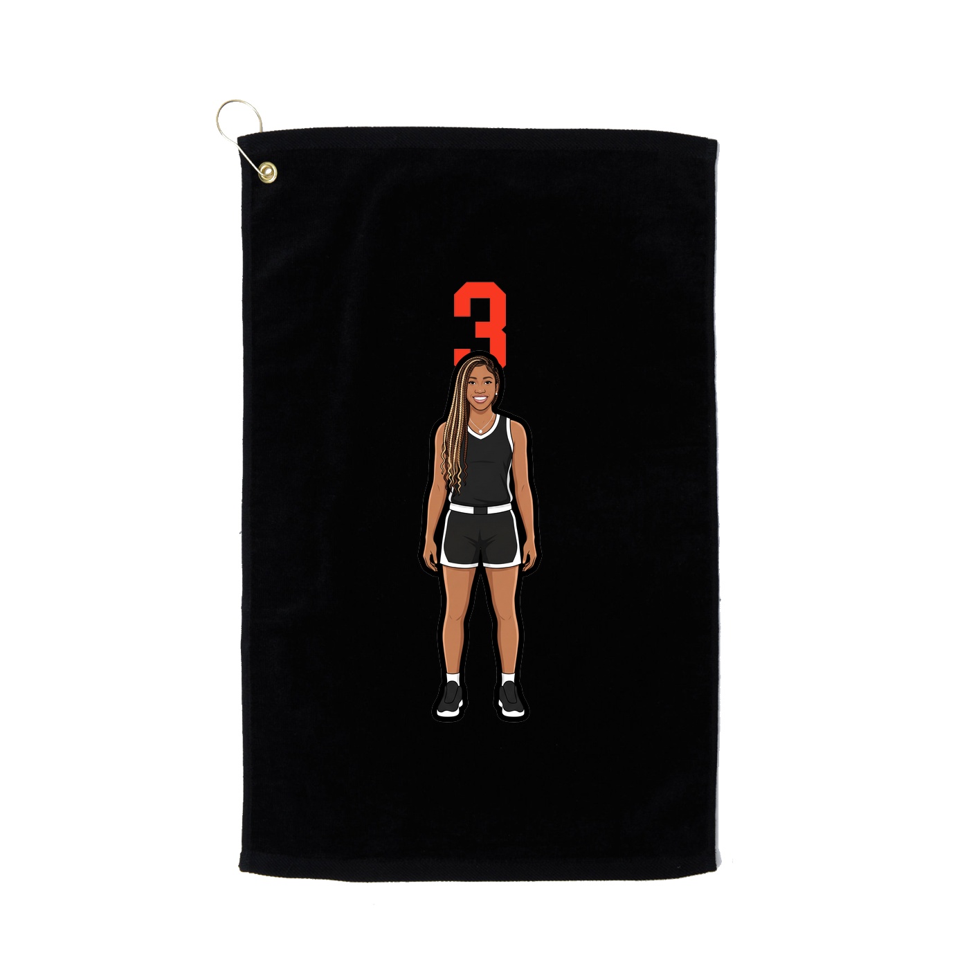 Golf Towel — Number Top in Black