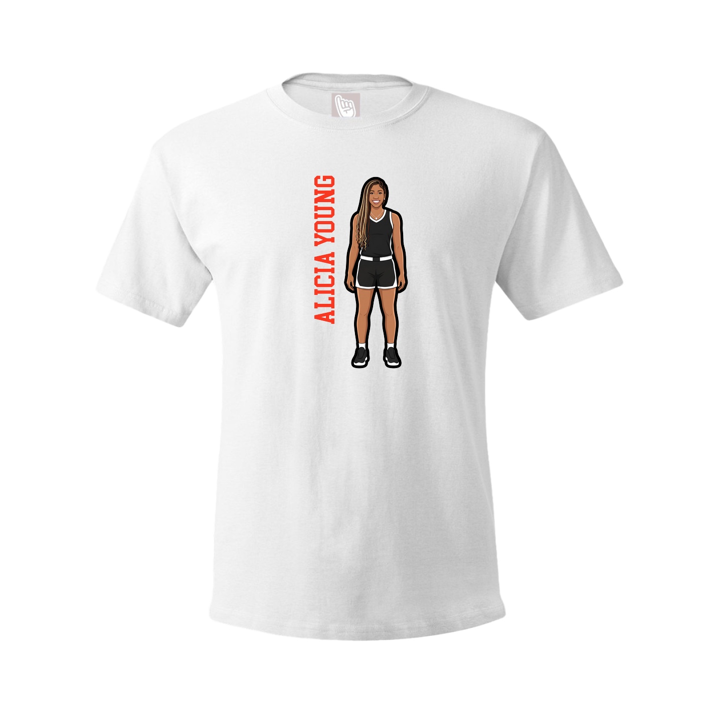 Tee — Name Vertical in White