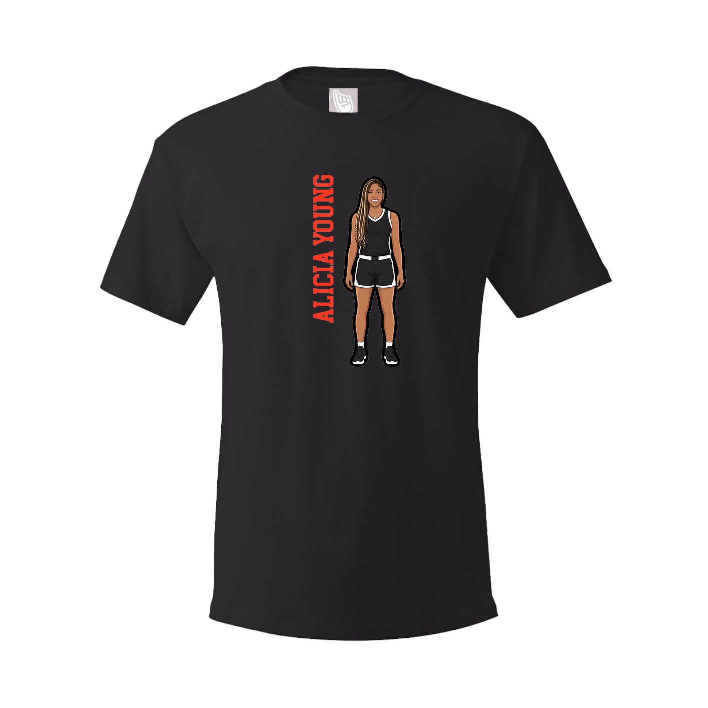 Youth Tee — Name Vertical in Black