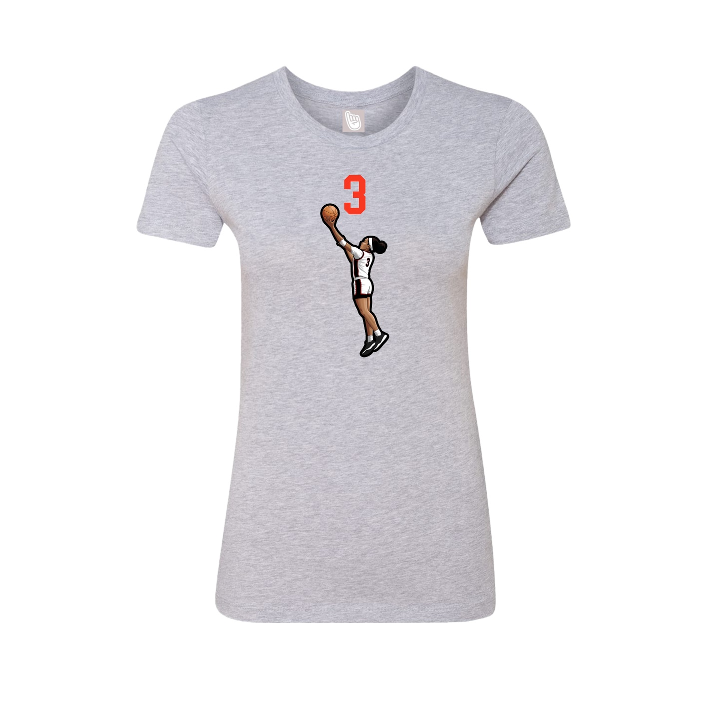 Fitted Women's Tee — Number Top in Grey