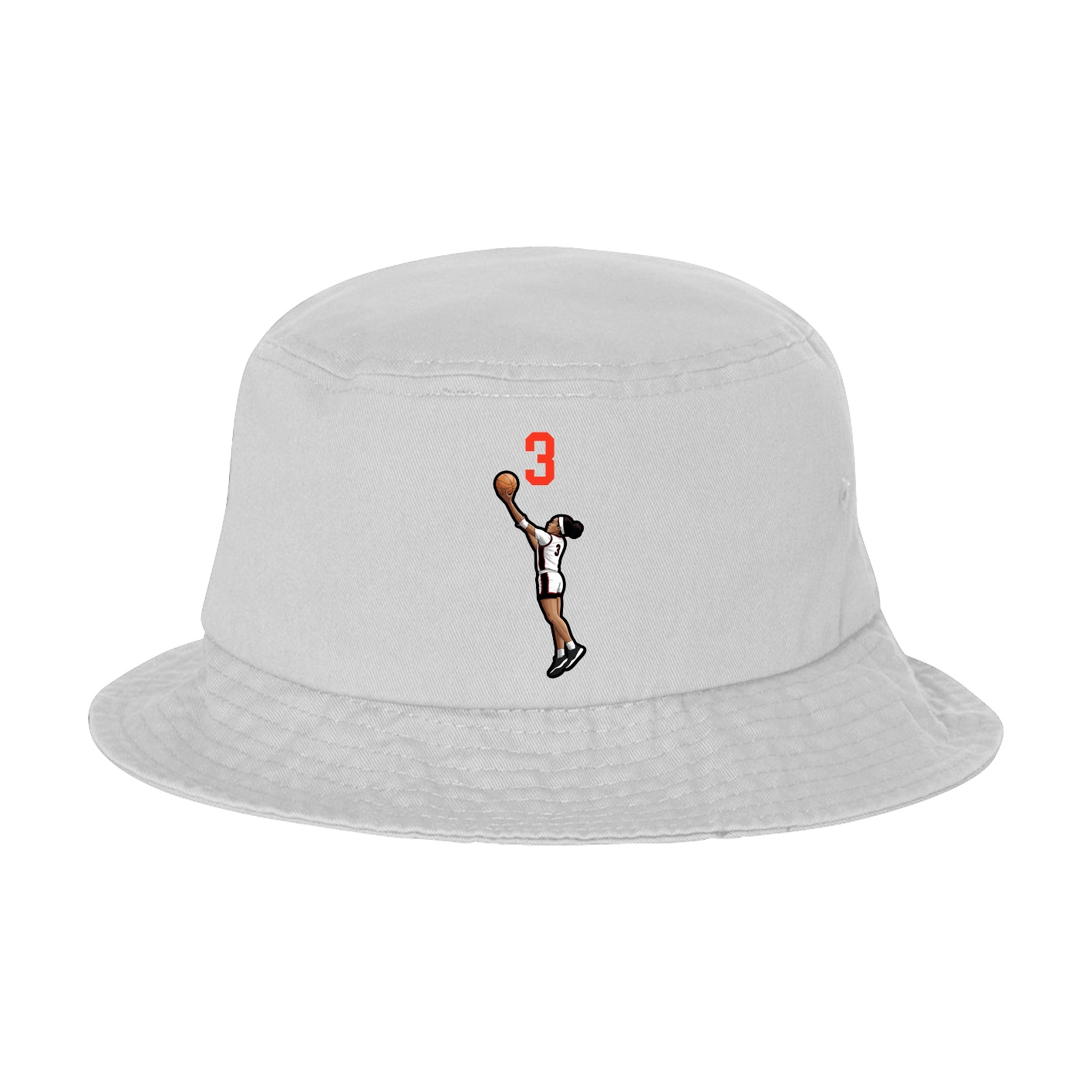 Bucket Cap — Number Top in White