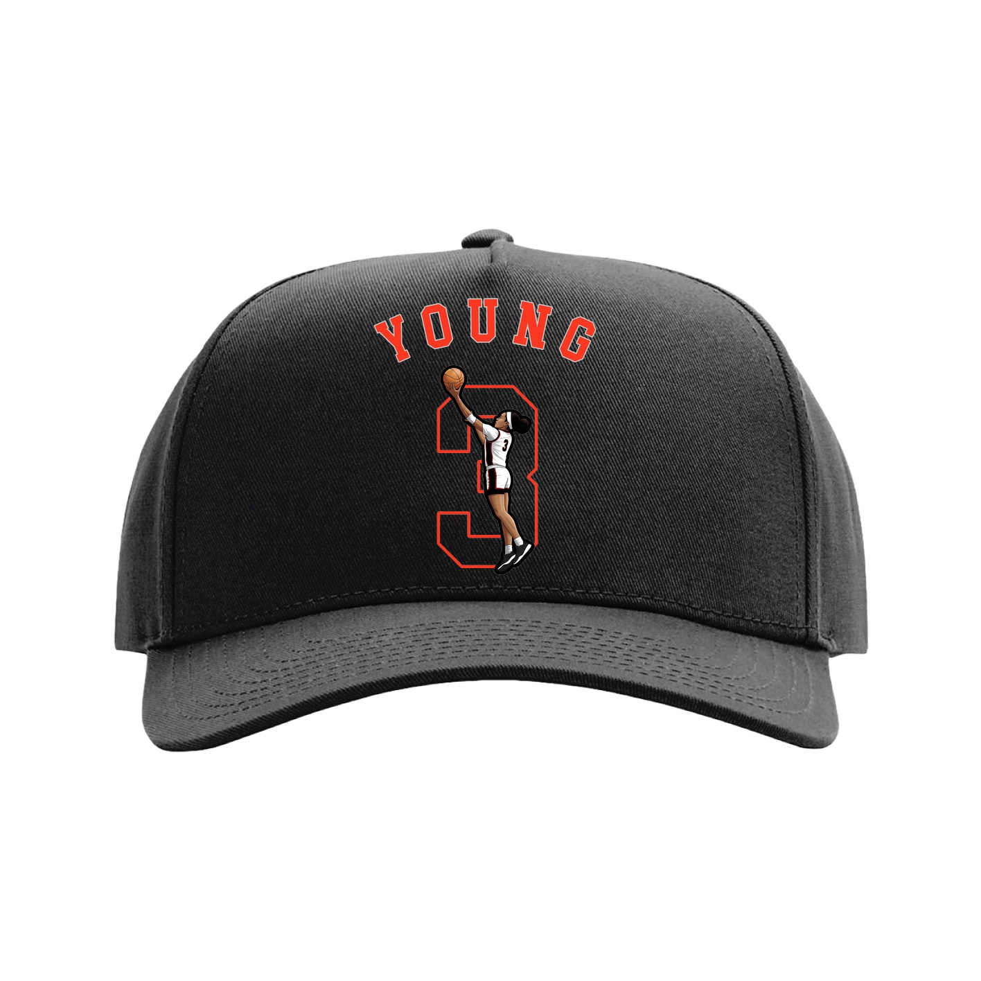 Full Fabric Five-Panel Champ Cap — Shirsey Arch in Black