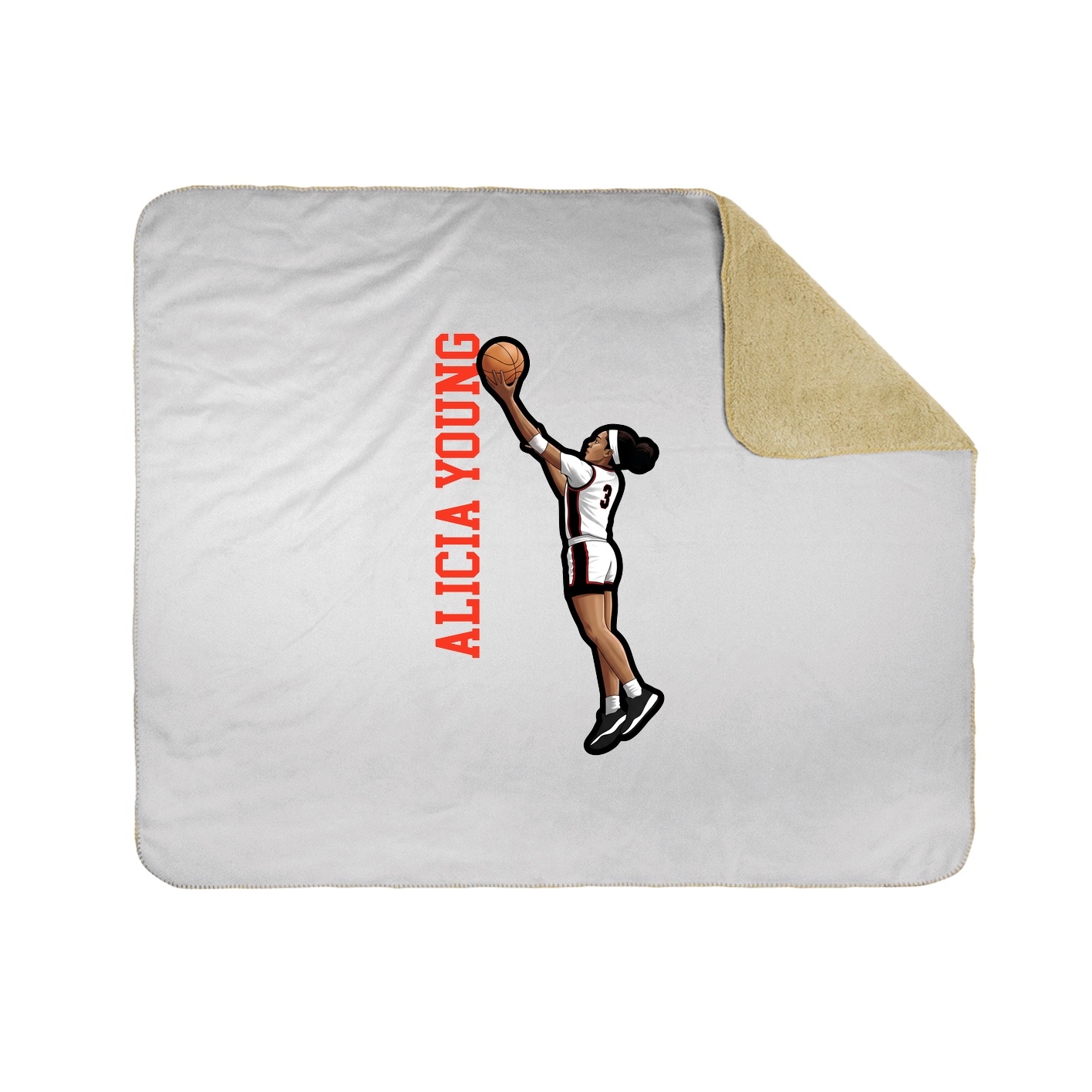 Throw Blanket — Name Vertical in White