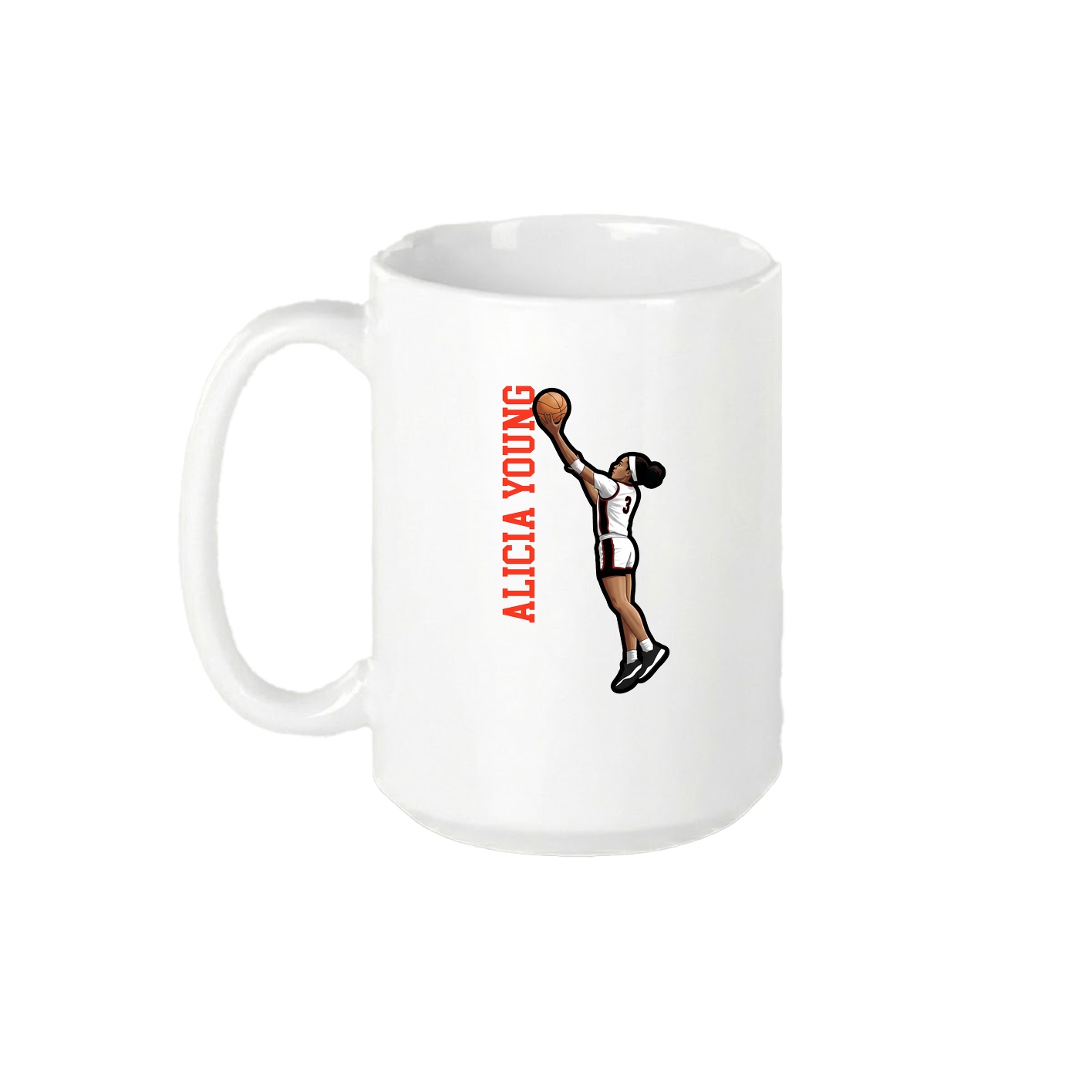 15oz Coffee Mug — Name Vertical in White