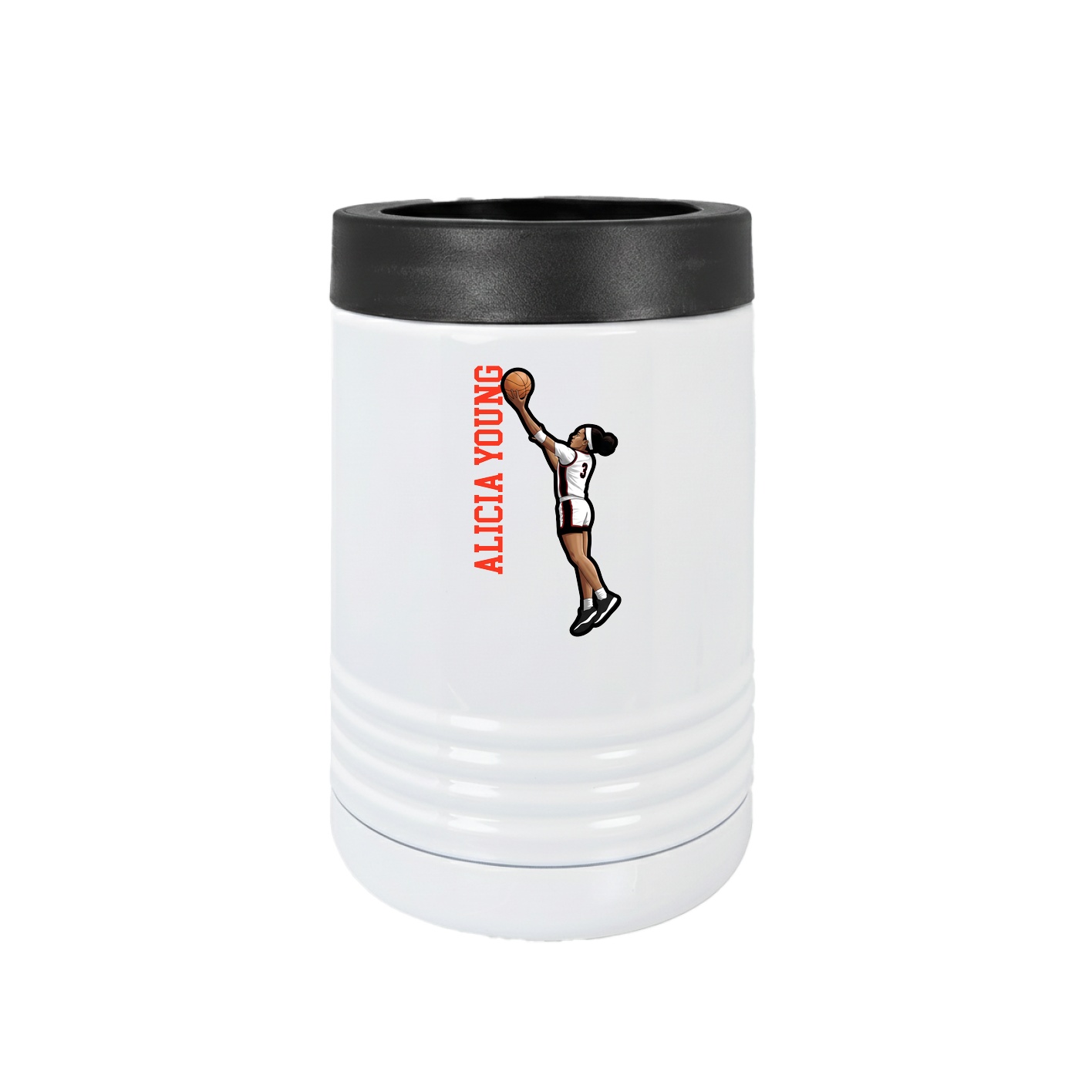 Beverage Holder — Name Vertical in White