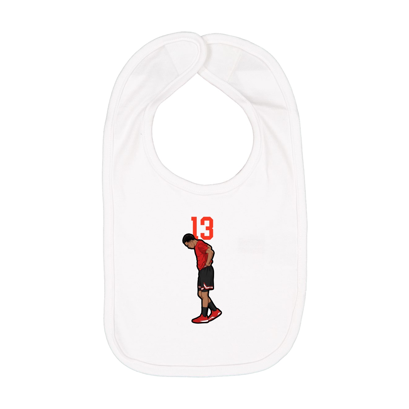 Infant Bib — Number Top in White