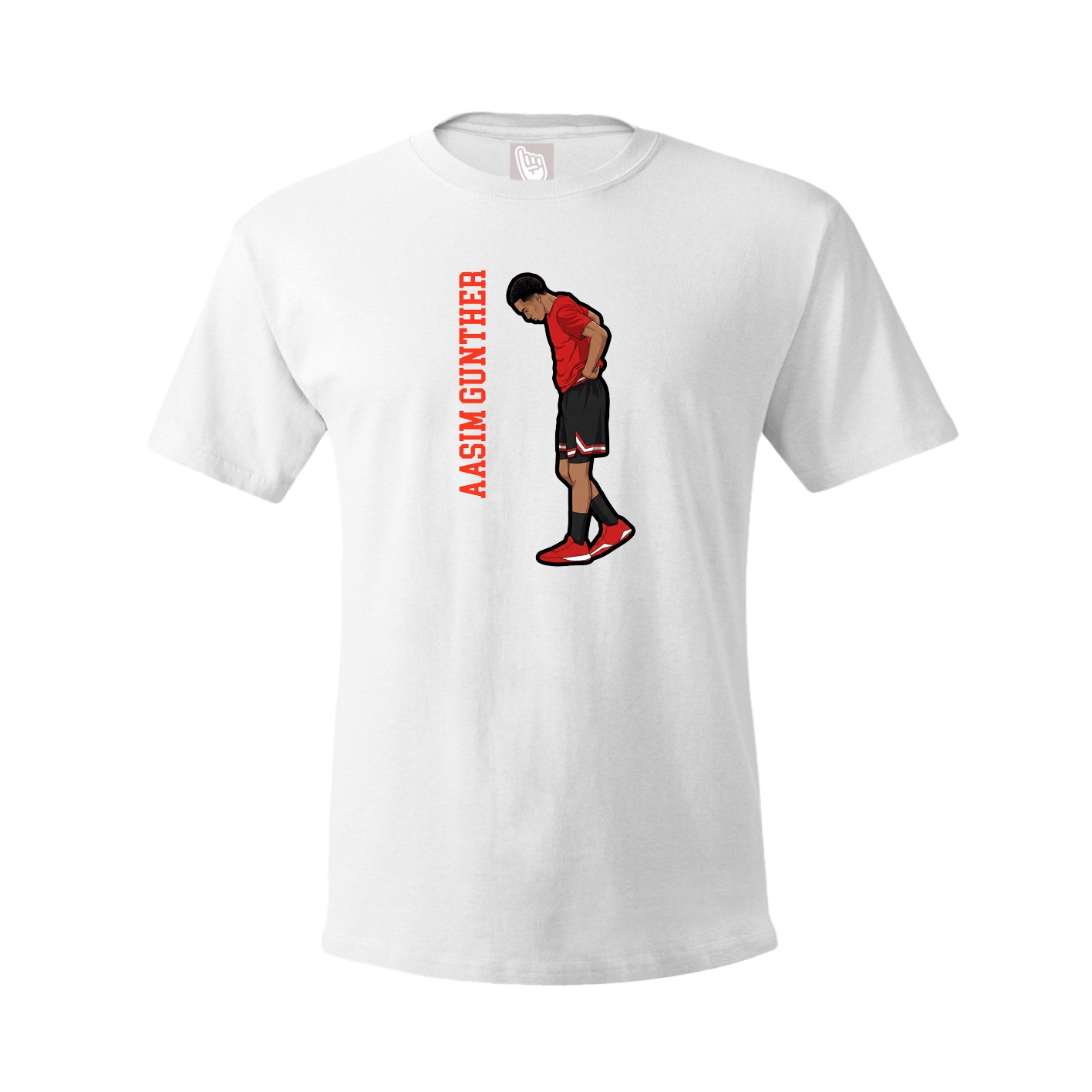 Tee — Name Vertical in White