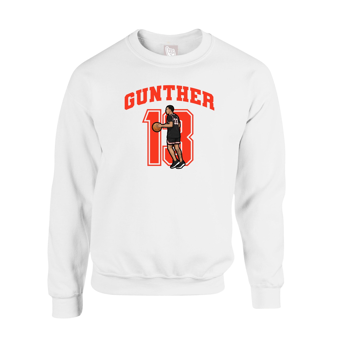 Fleece Crew — Number in White