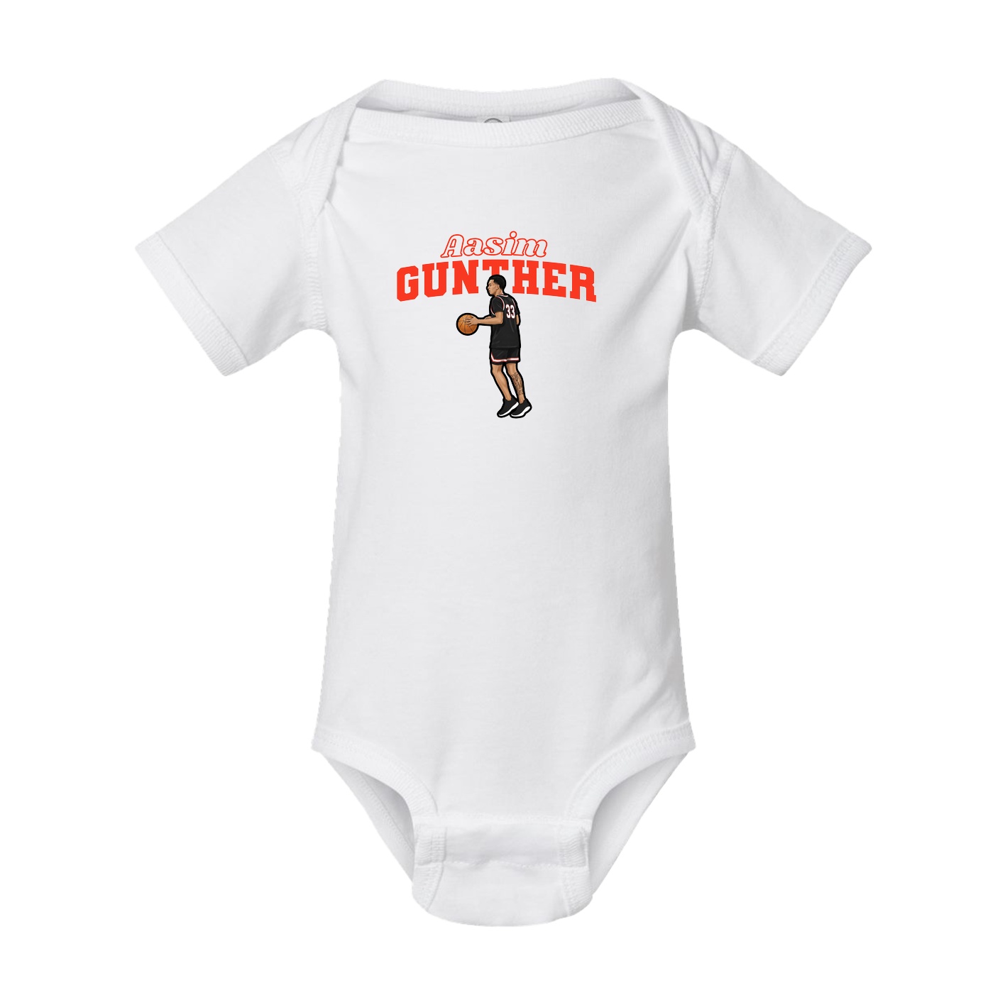 Baby Onesie — Name Arch in White