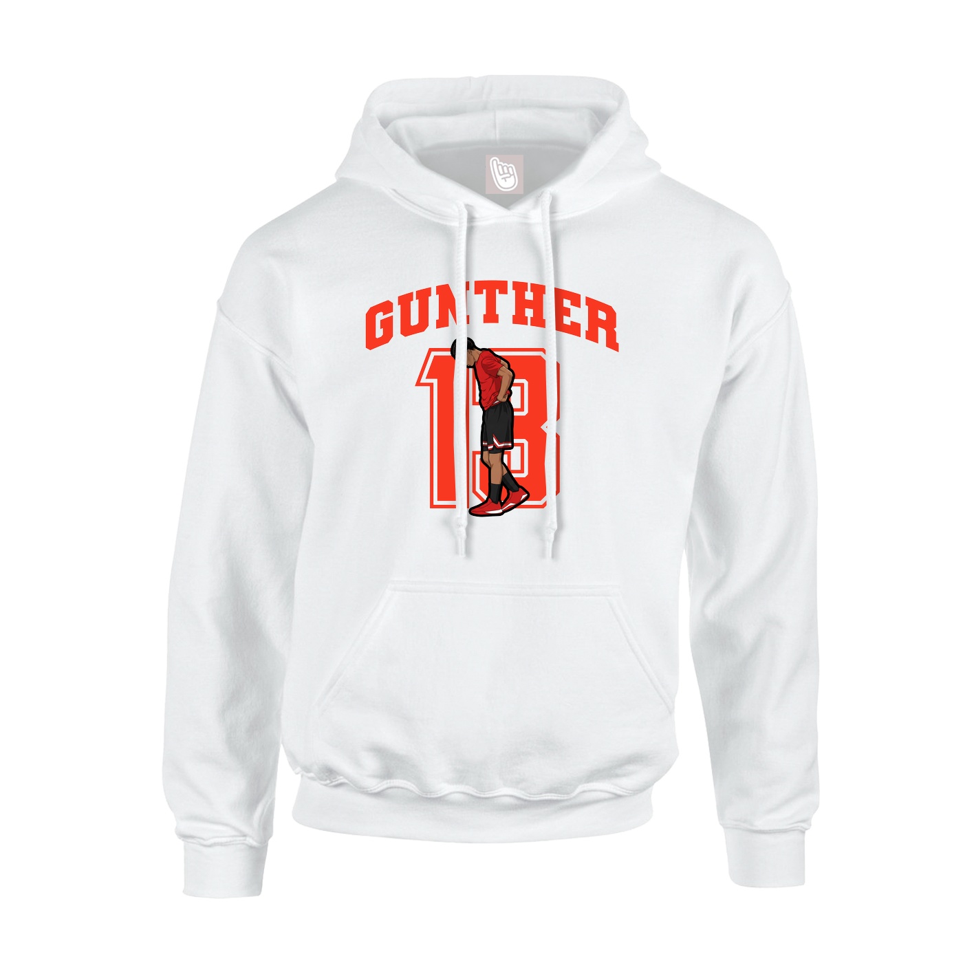 Youth Hoodie — Number in White