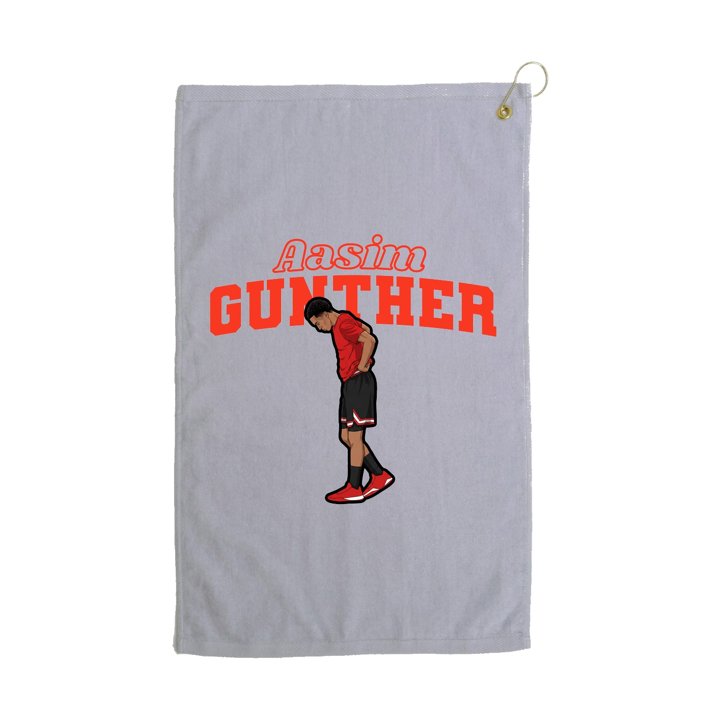 Golf Towel — Name Arch in Grey