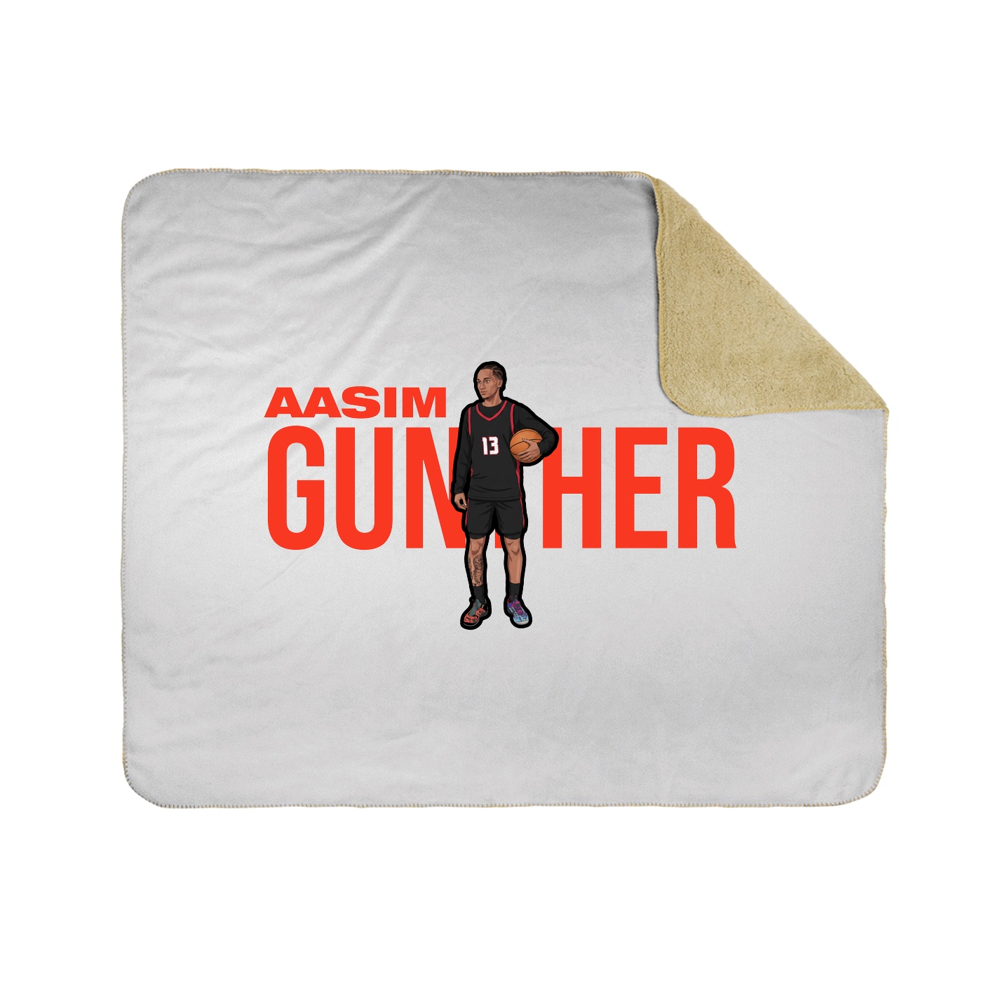 Throw Blanket — Player Name in White
