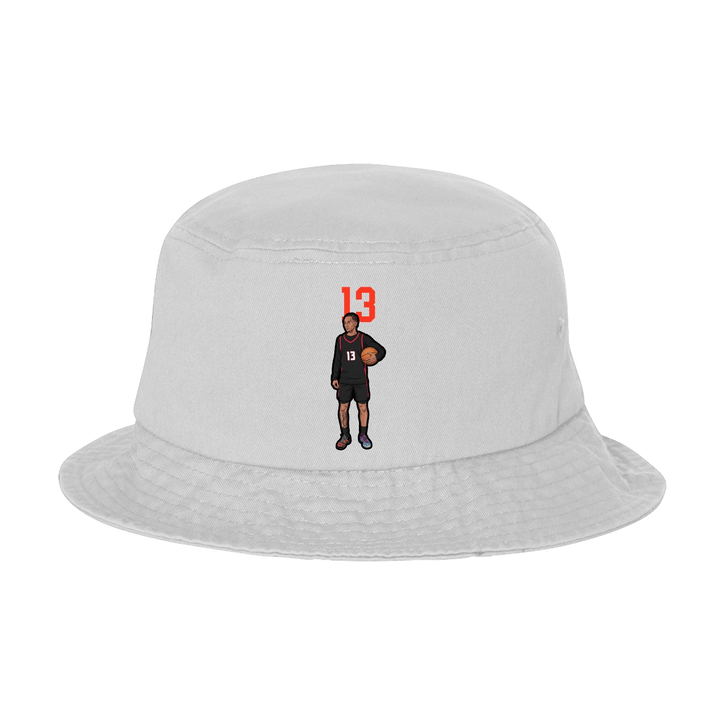 Bucket Cap — Number Top in White