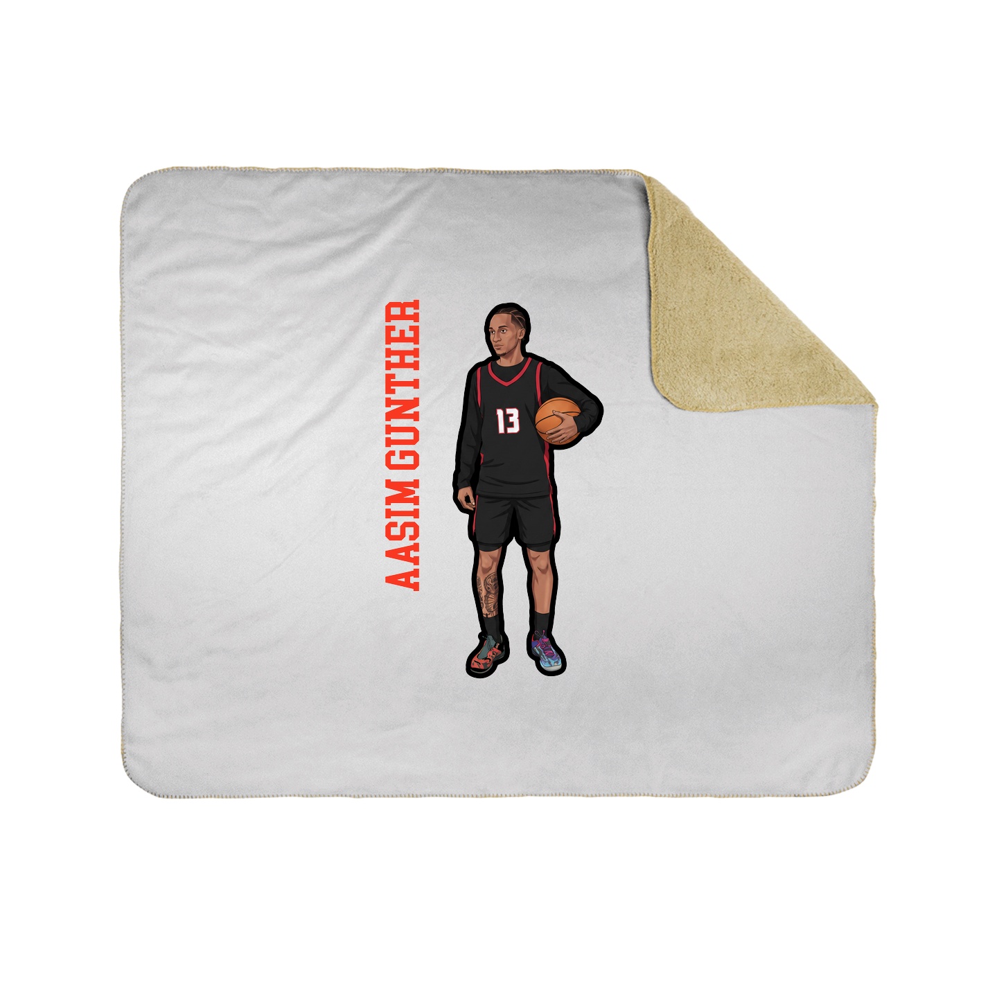 Throw Blanket — Name Vertical in White