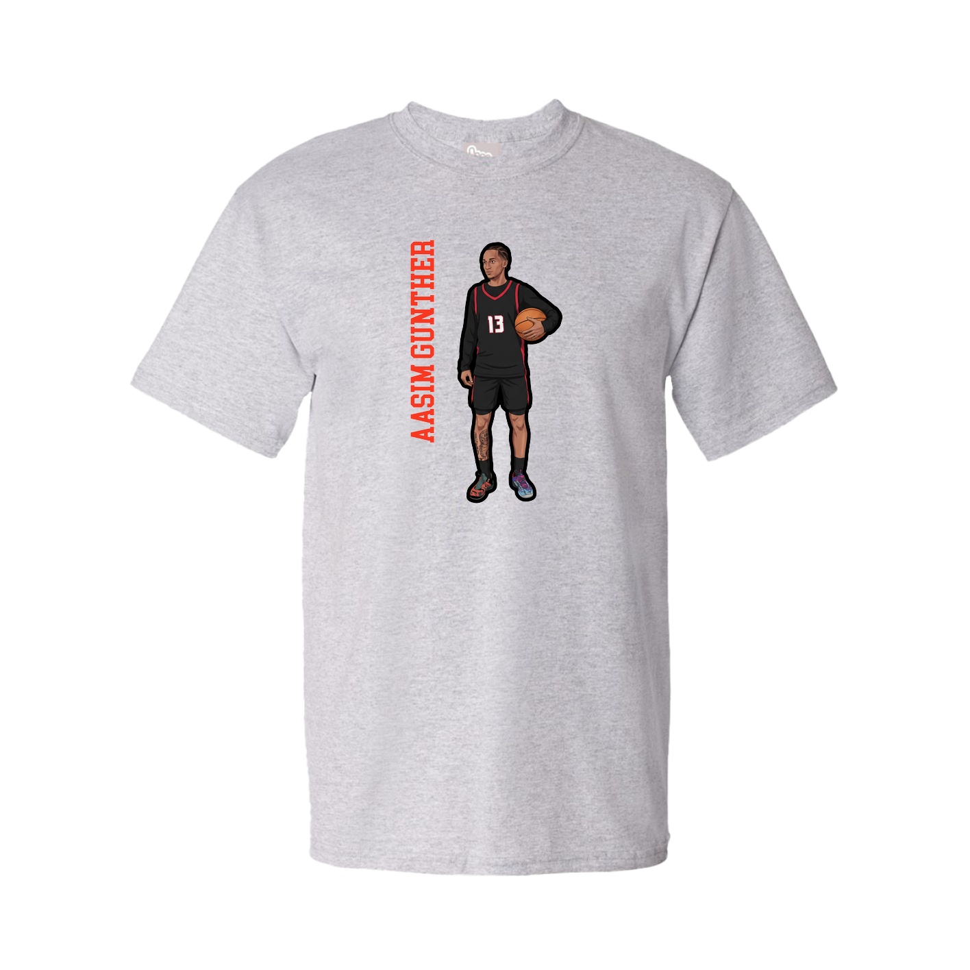 Tee — Name Vertical in Grey