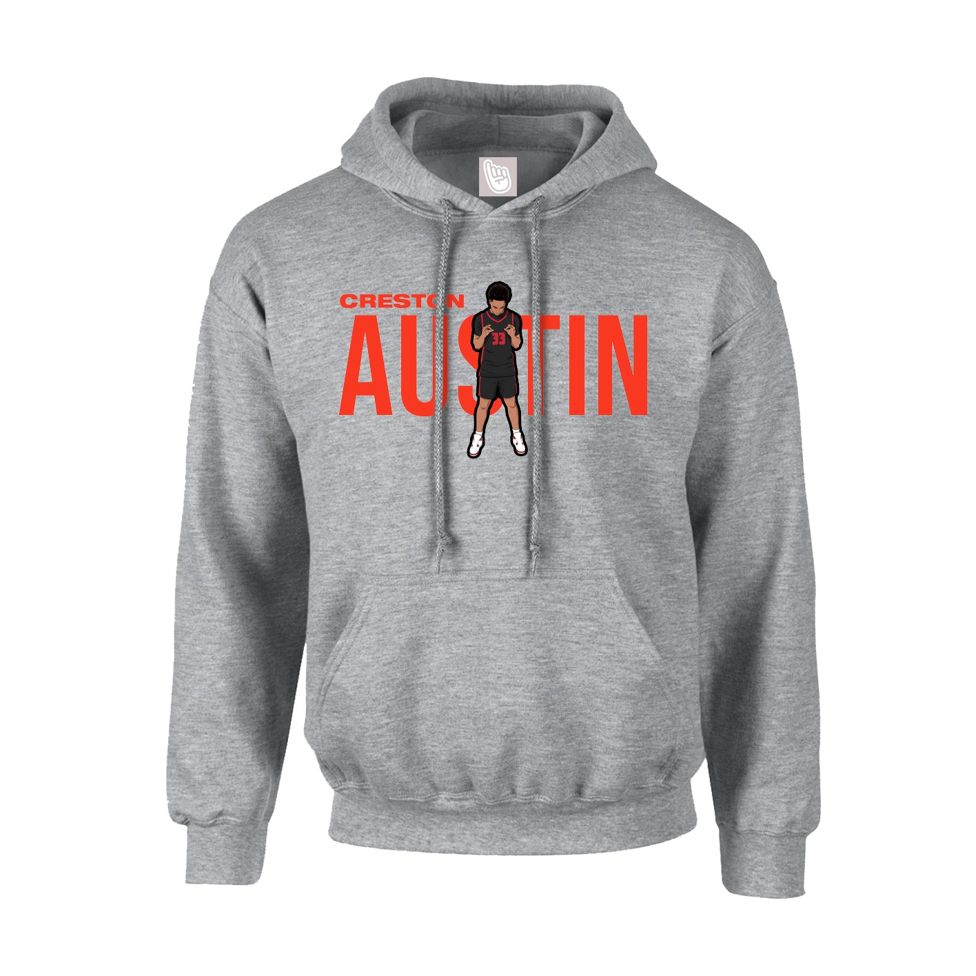 Youth Hoodie — Player Name in Grey