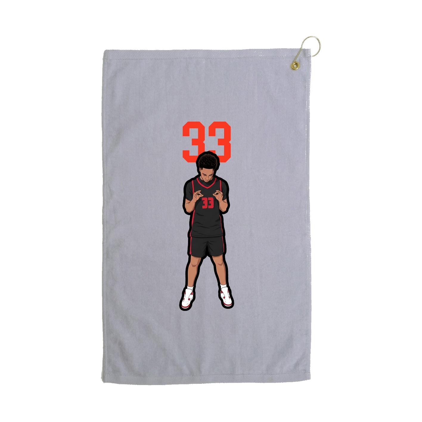 Golf Towel — Number Top in Grey