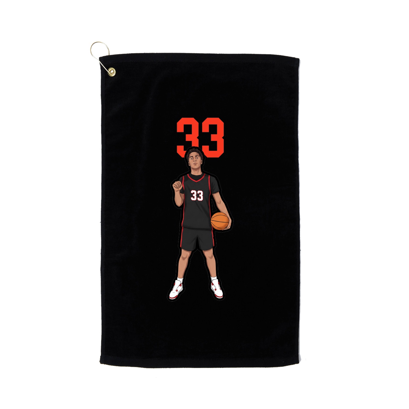 Golf Towel — Number Top in Black