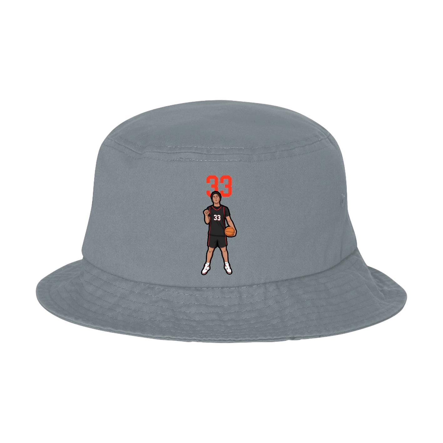 Bucket Cap — Number Top in Grey