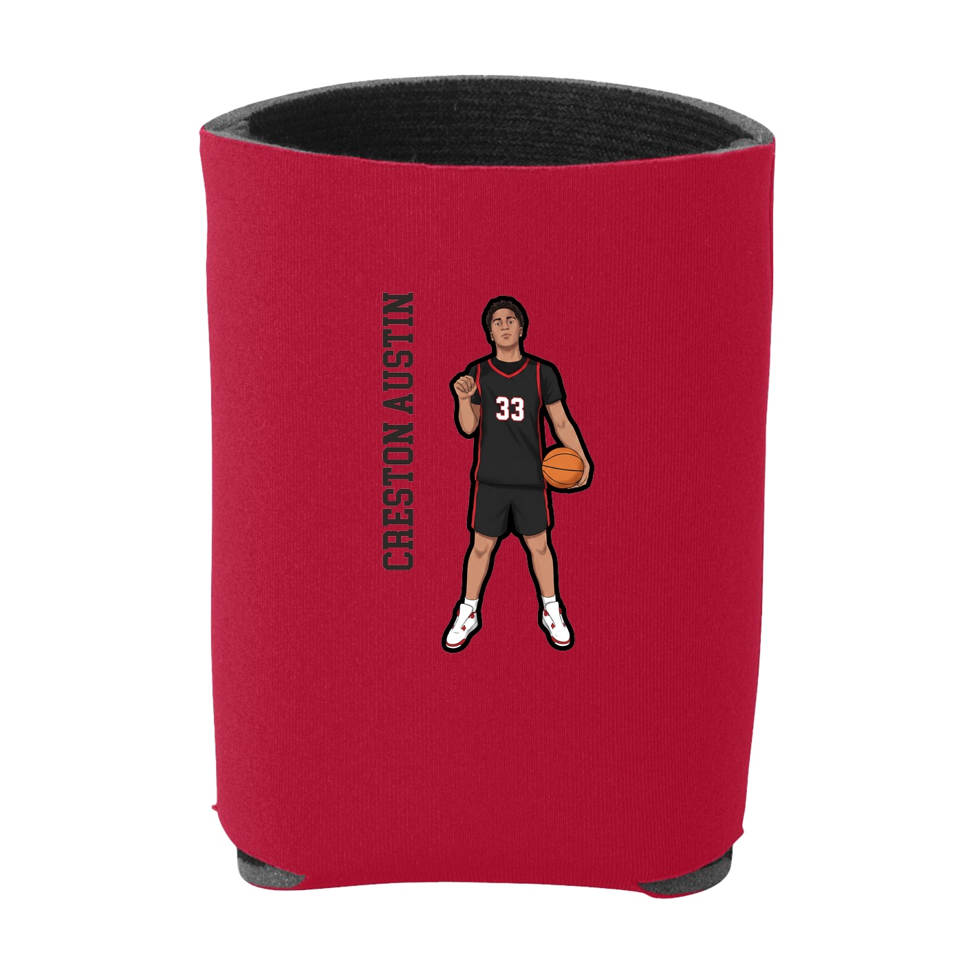Can Holder — Name Vertical in Red