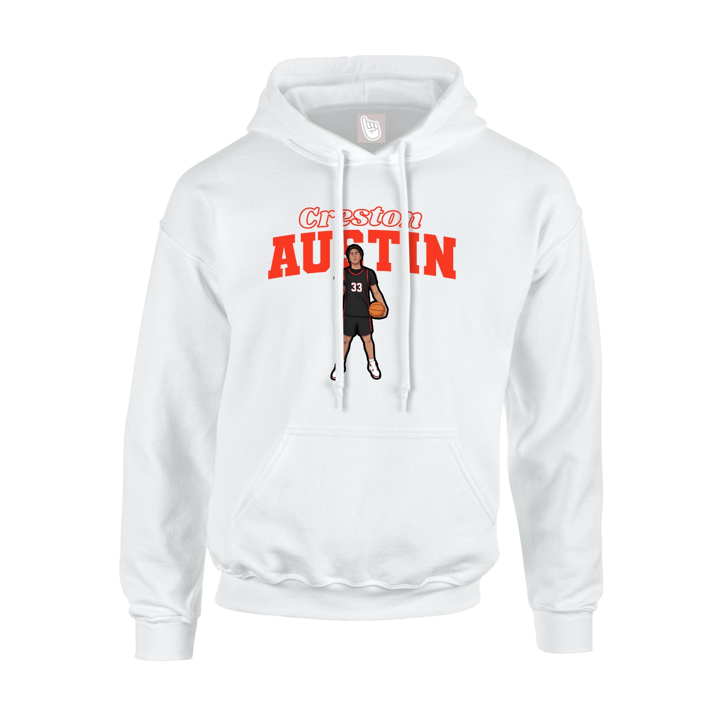 Hoodie — Name Arch in White