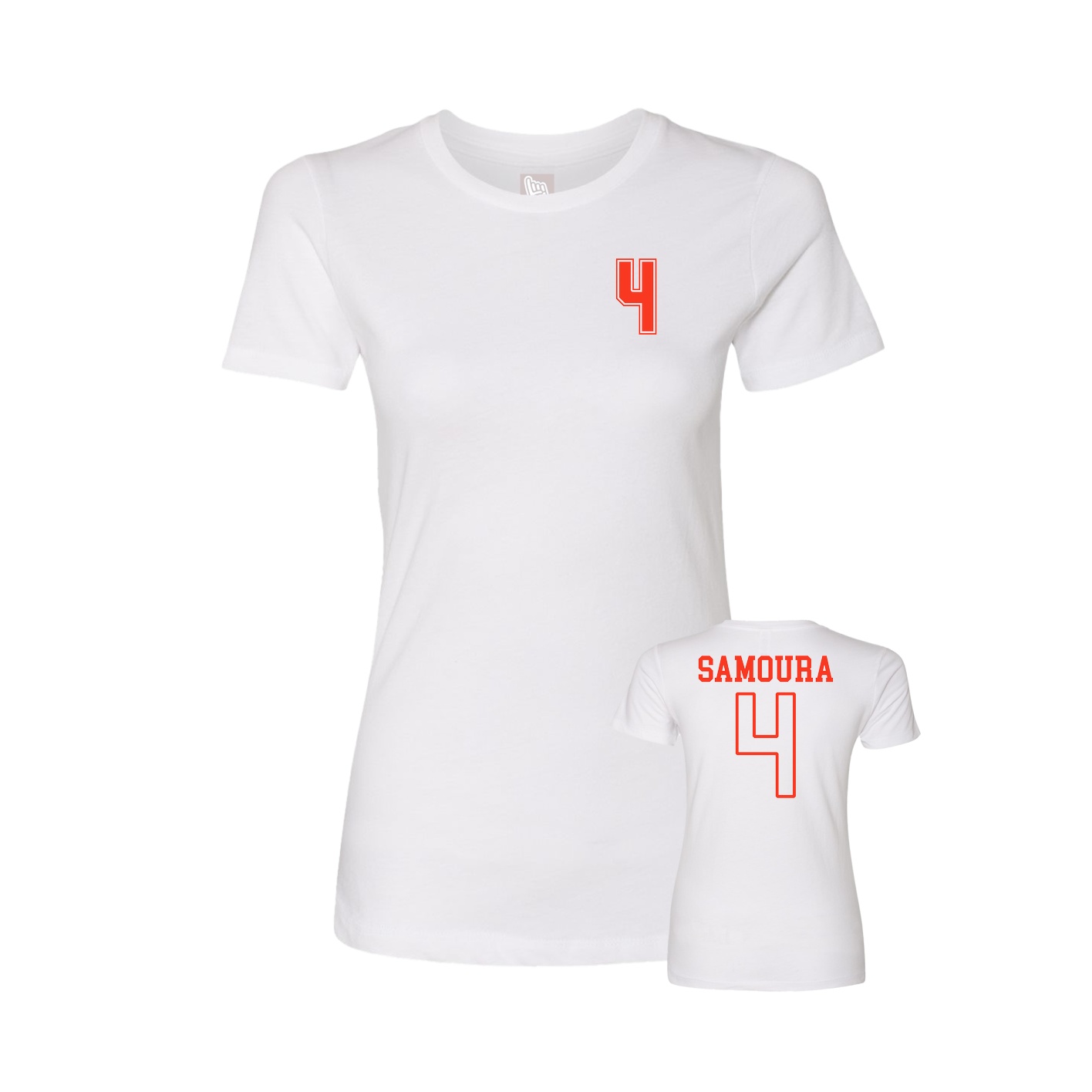 Fitted Women's Tee — Chest Back in White