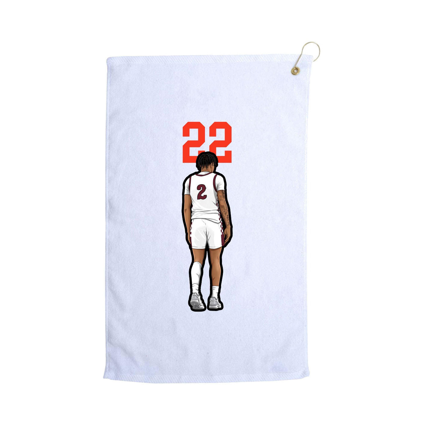 Golf Towel — Number Top in White