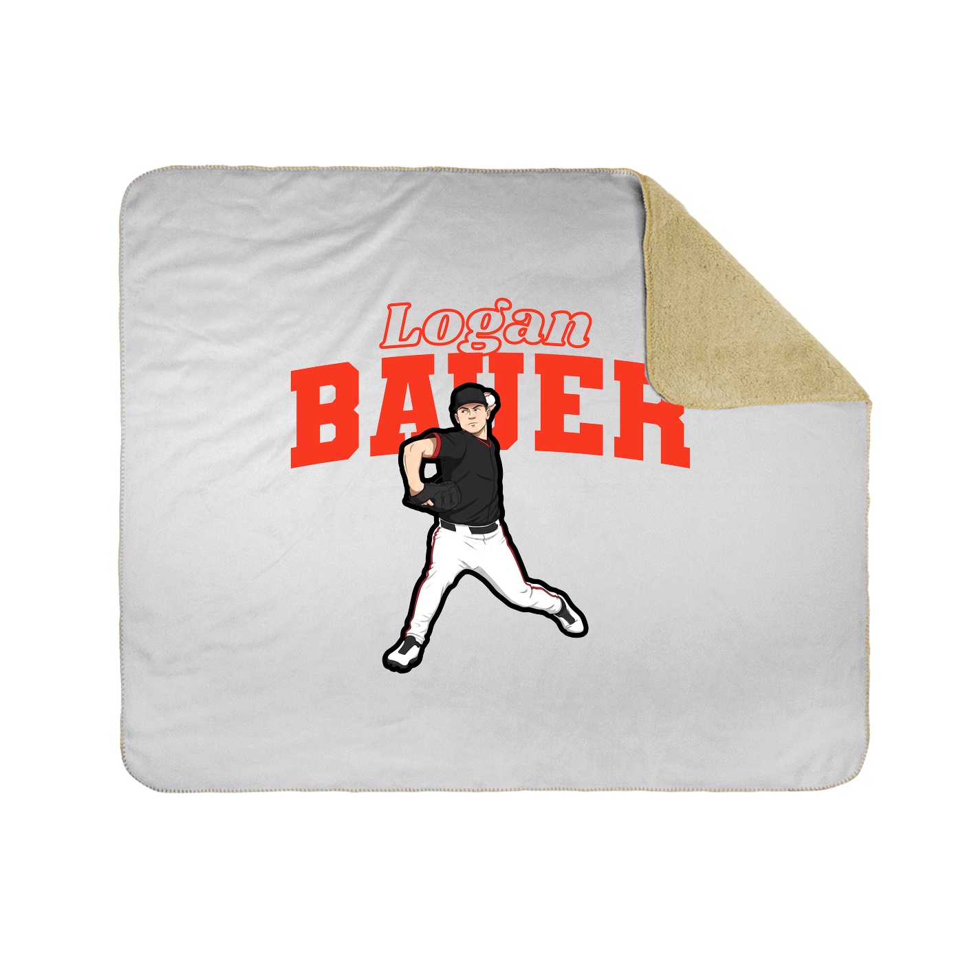 Throw Blanket — Name Arch in White