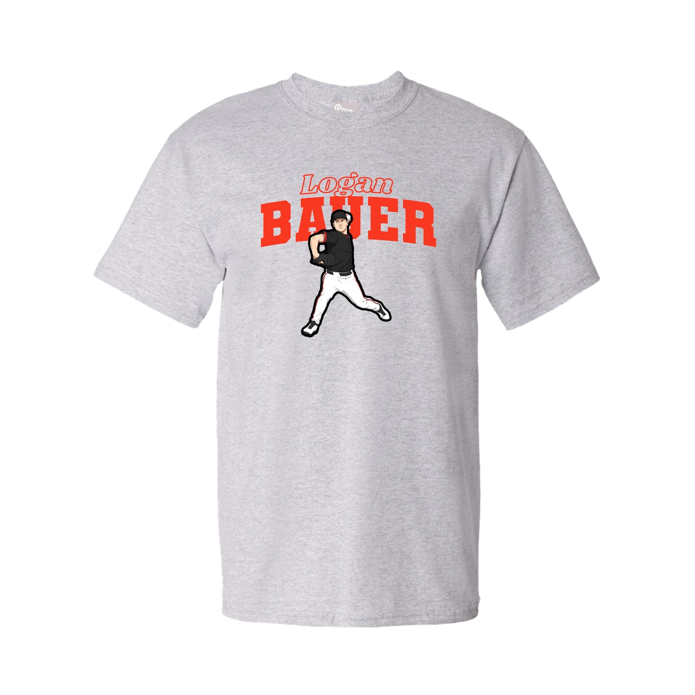 Youth Tee — Name Arch in Grey