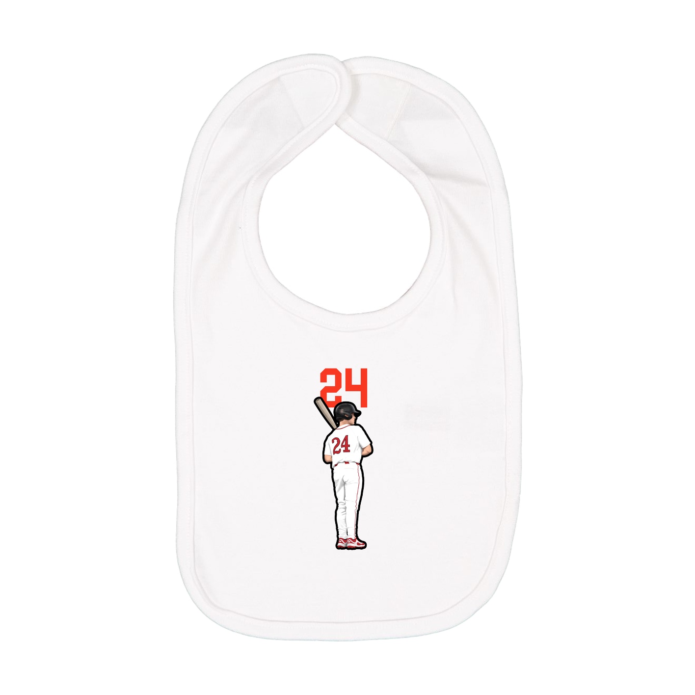 Infant Bib — Number Top in White