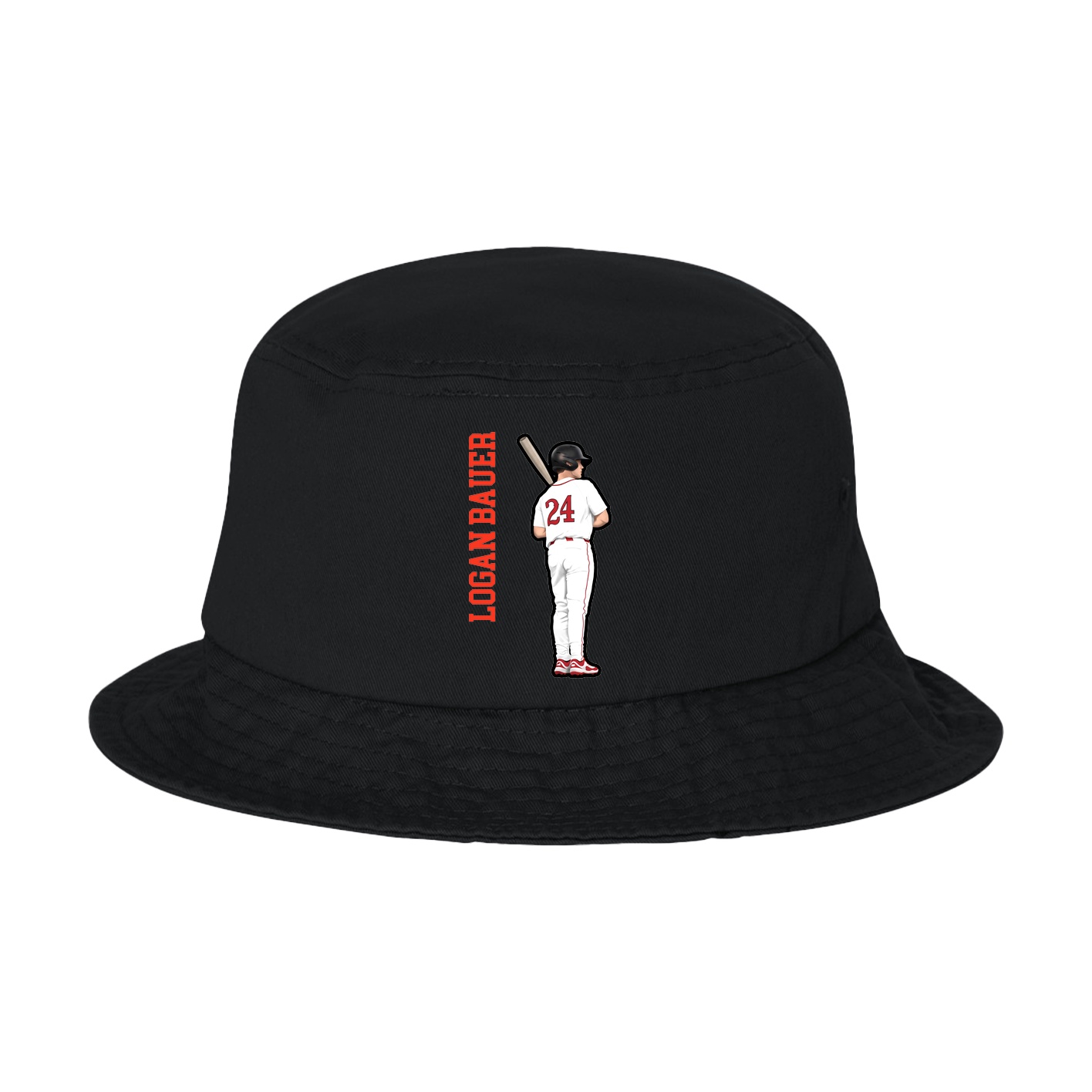 Bucket Cap — Name Vertical in Black