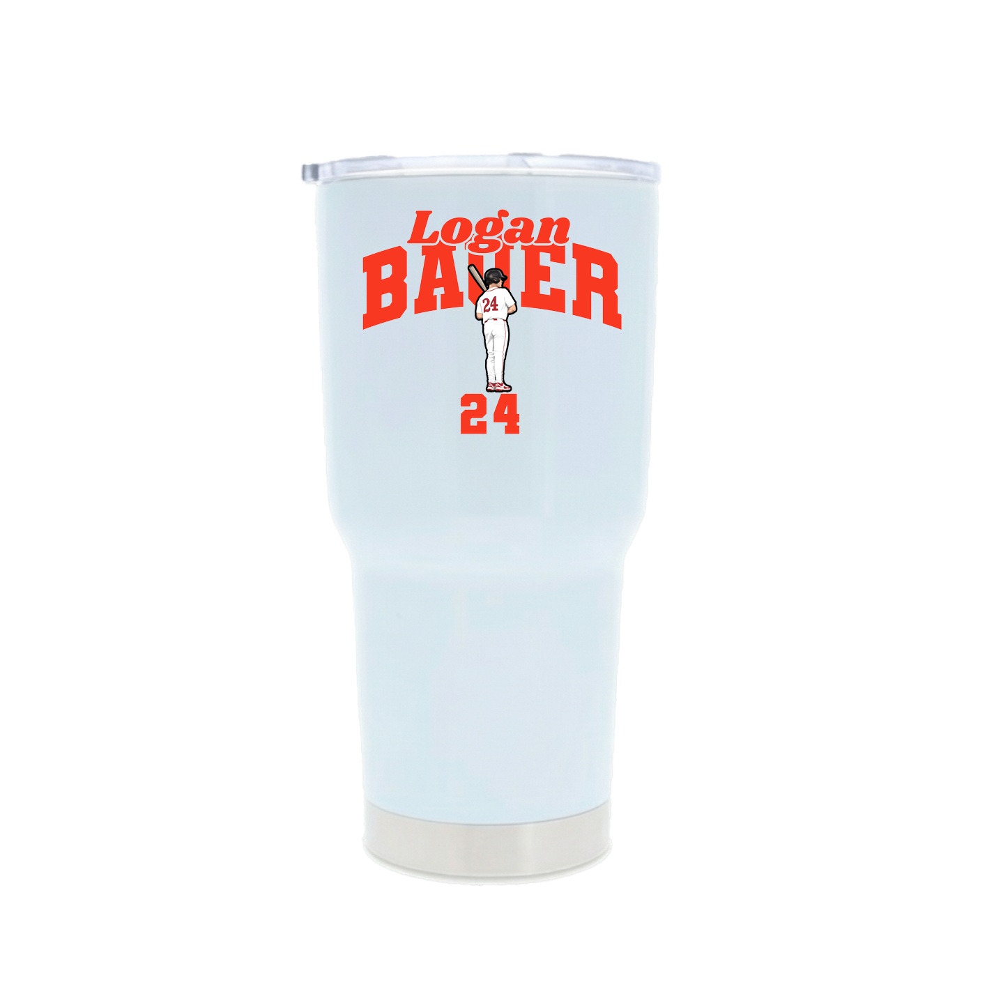 30oz Stainless Steel Tumbler — Signature Arch in White